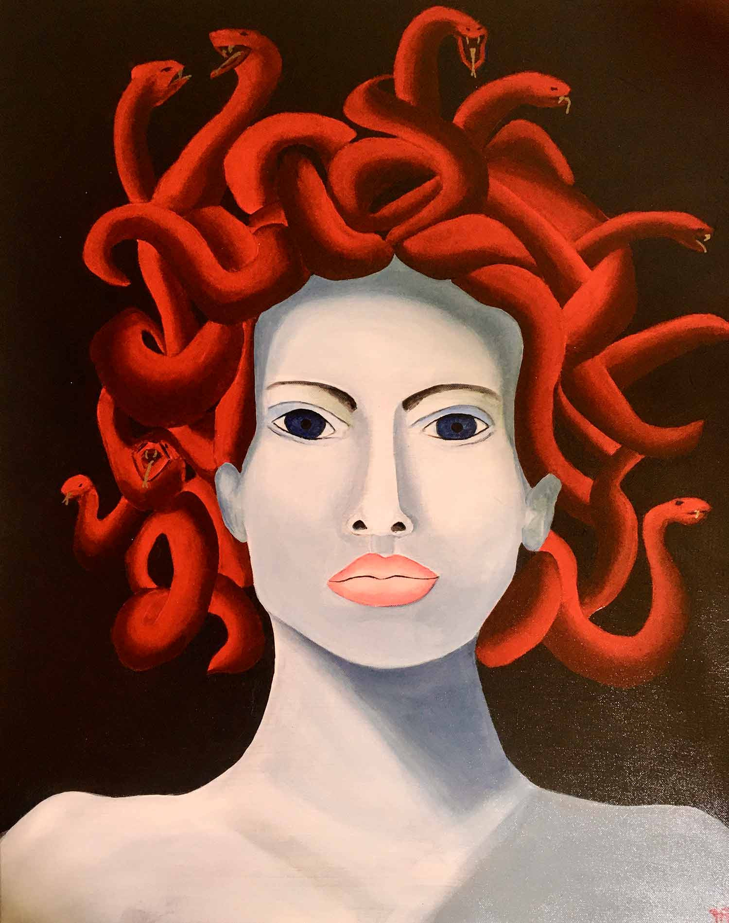 Françoise Augustine, Medusa, painting - Artalistic online contemporary art buying and selling gallery