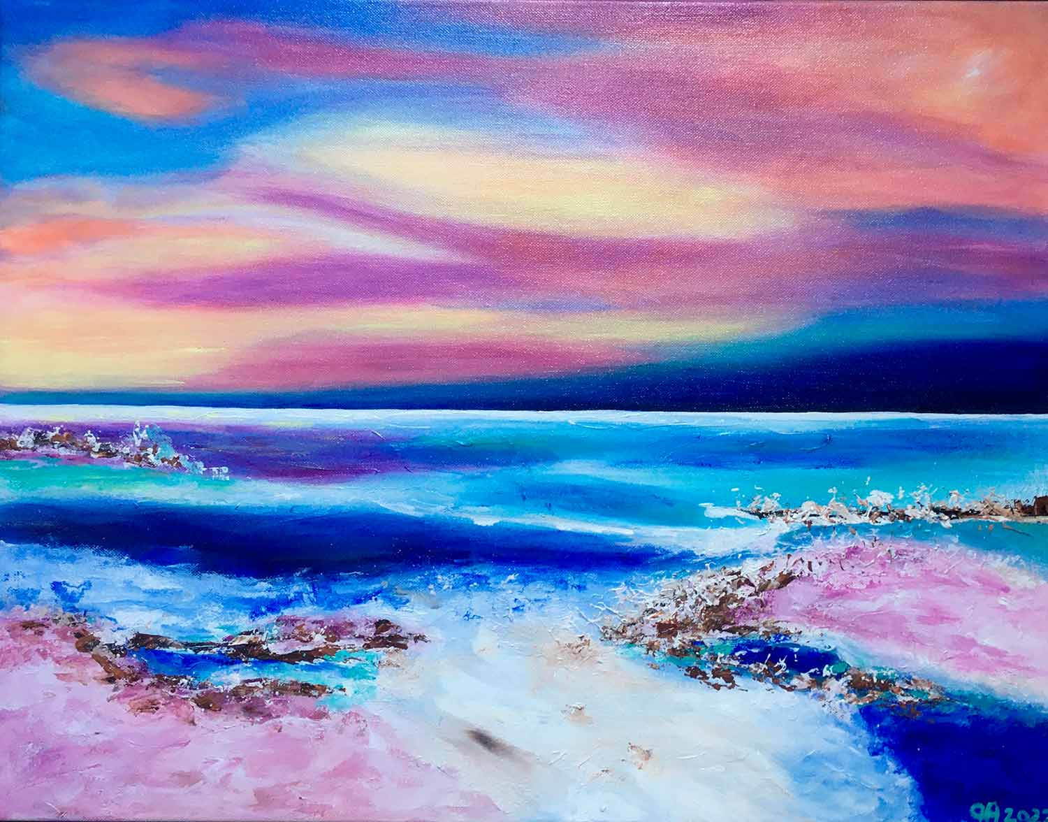 Françoise Augustine, Sunset, painting - Artalistic online contemporary art buying and selling gallery