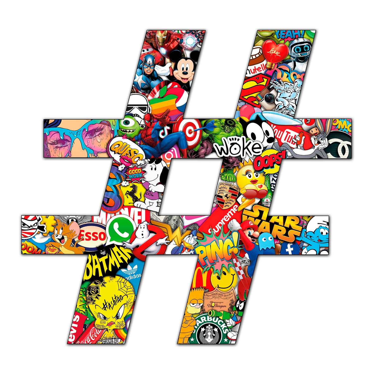Lascaz, Hashtag, painting - Artalistic online contemporary art buying and selling gallery