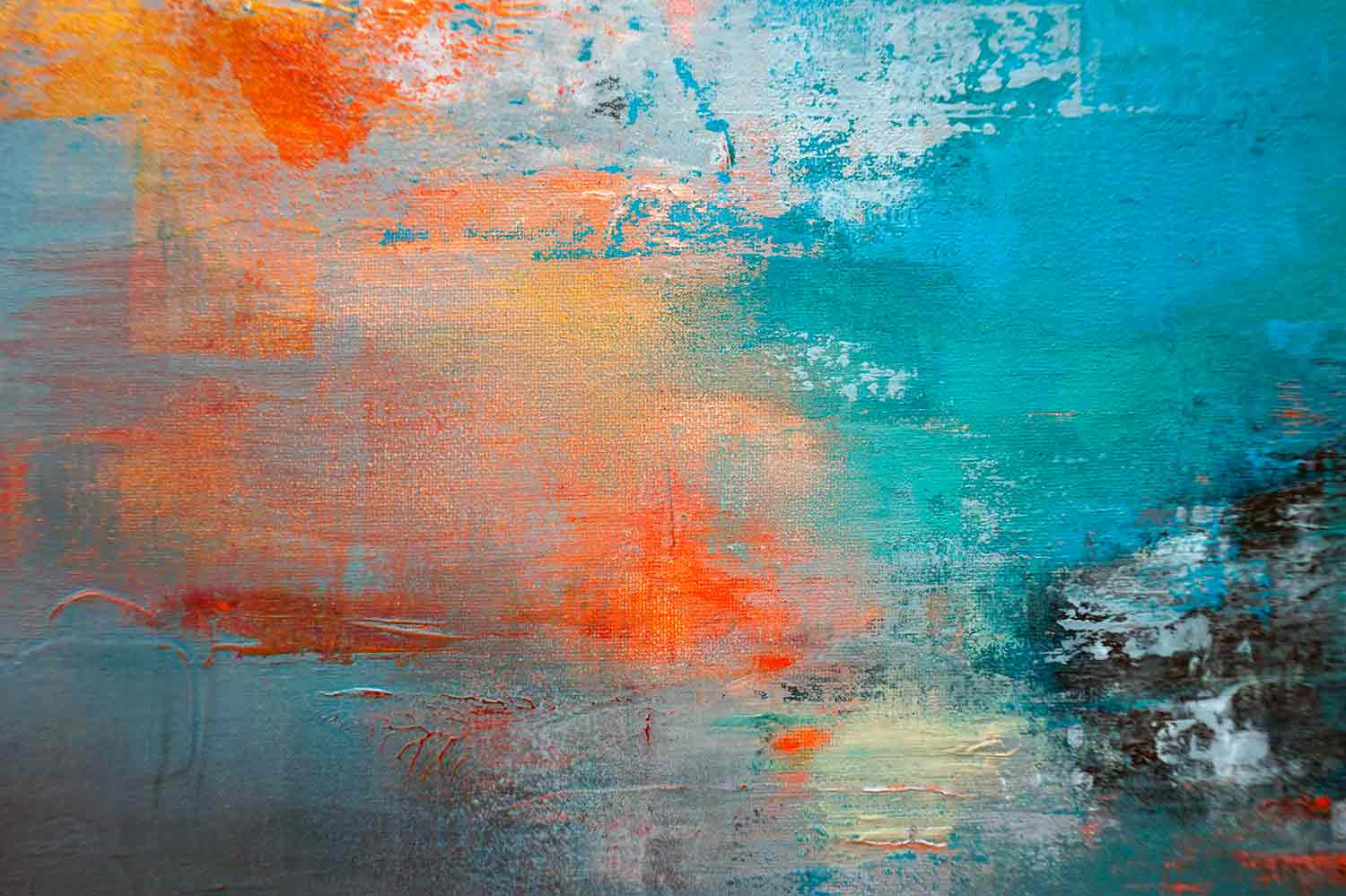 Marianne Quinzin, Orange on the coast, painting - Artalistic online contemporary art buying and selling gallery