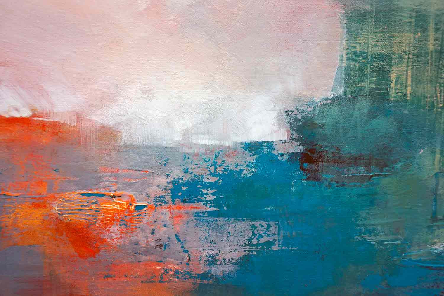 Marianne Quinzin, Orange on the coast, painting - Artalistic online contemporary art buying and selling gallery