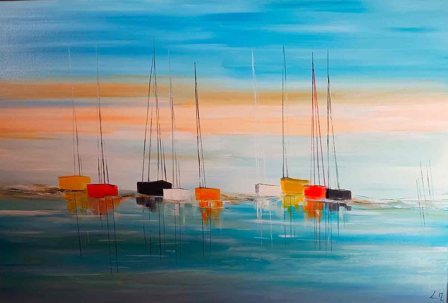 Lydie Massou, Le charme sur l'eau, painting - Artalistic online contemporary art buying and selling gallery