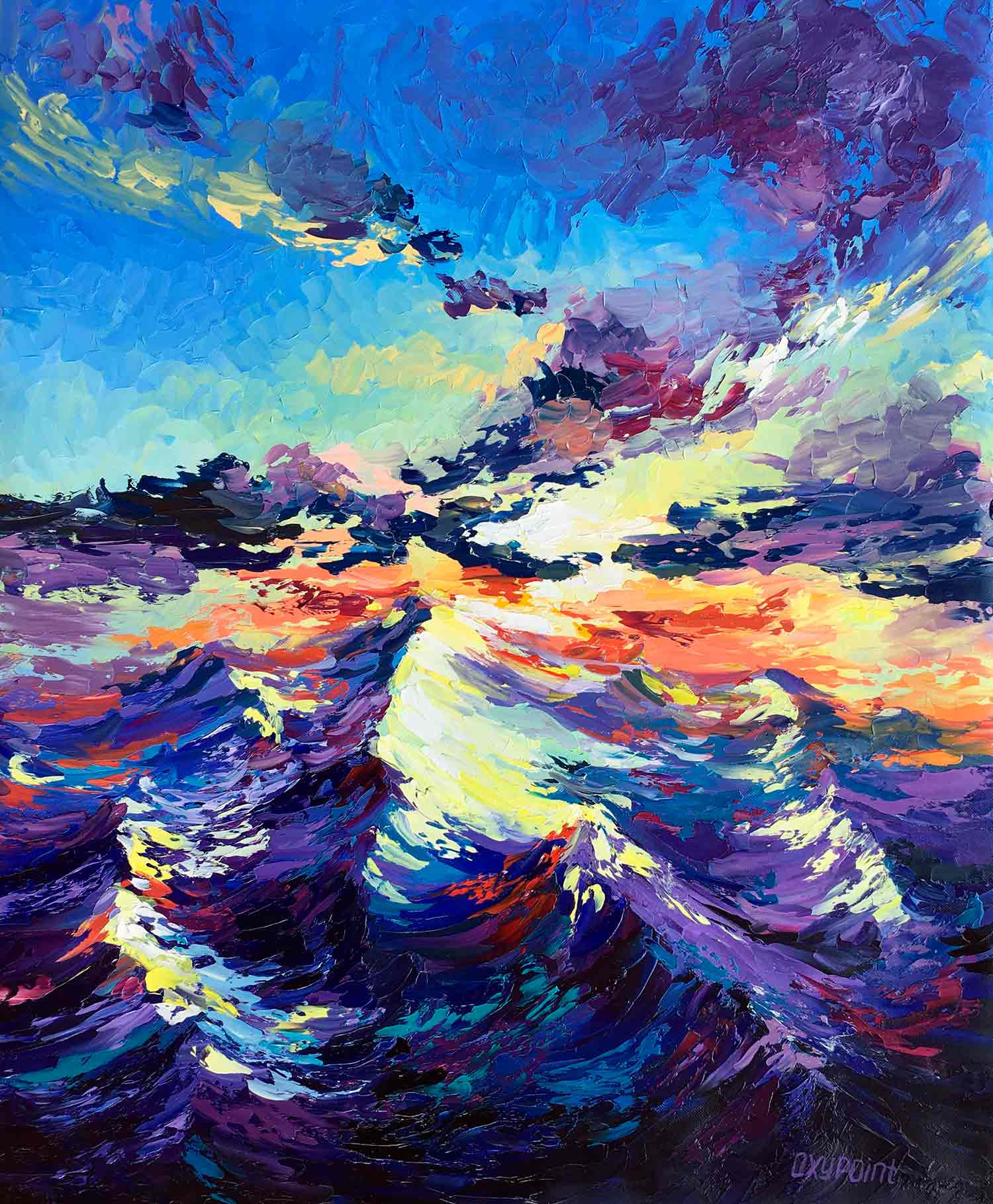 Oxypoint, The Sun is Setting, painting - Artalistic online contemporary art buying and selling gallery