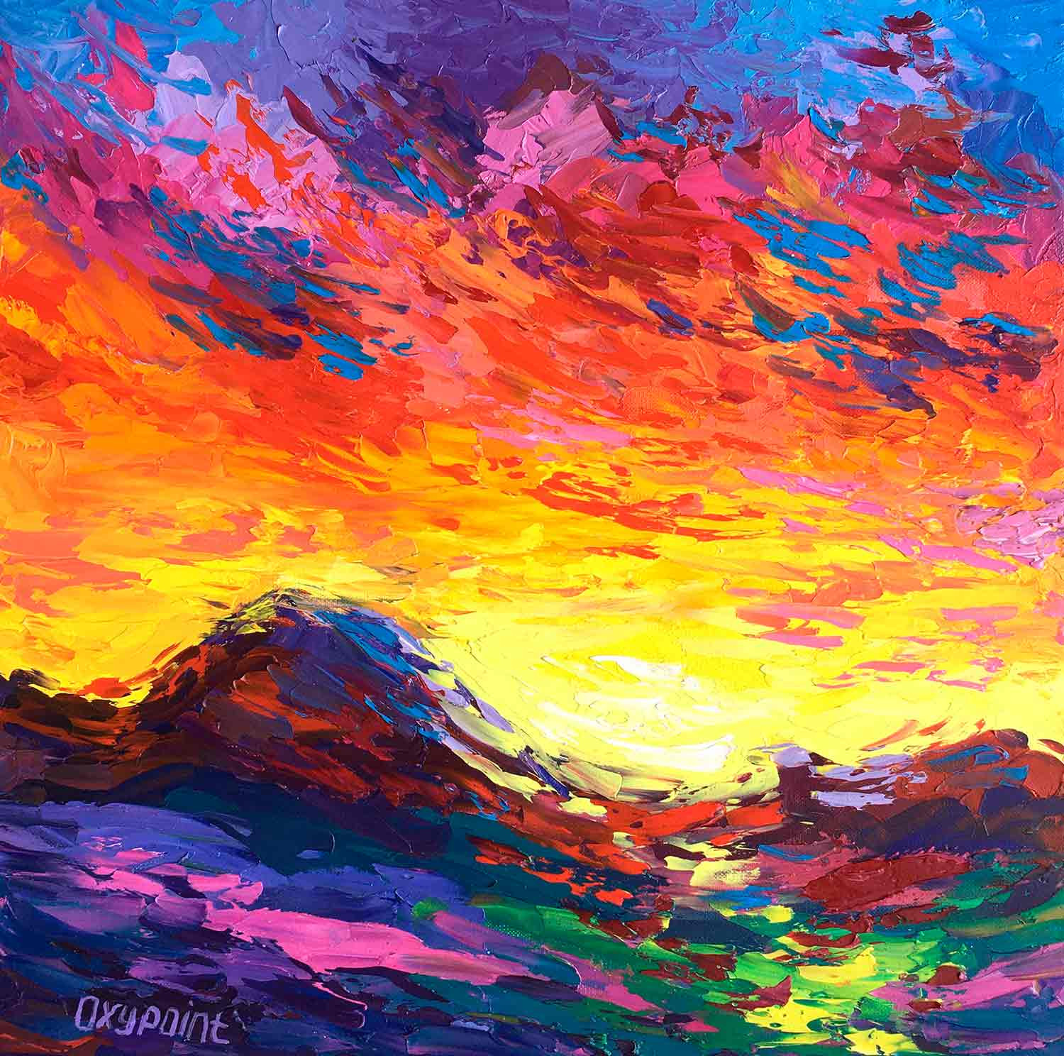 Oxypoint, Blazing Sky, painting - Artalistic online contemporary art buying and selling gallery