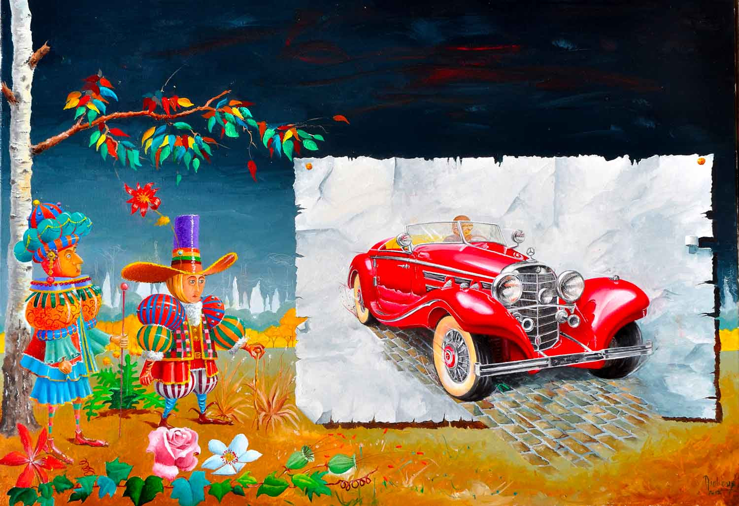Michel Michaux, Les surprises de la promenade, painting - Artalistic online contemporary art buying and selling gallery