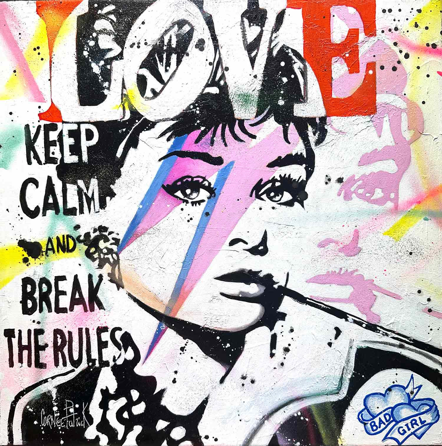 Patrick Cornée, Audrey Hepburn, painting - Artalistic online contemporary art buying and selling gallery