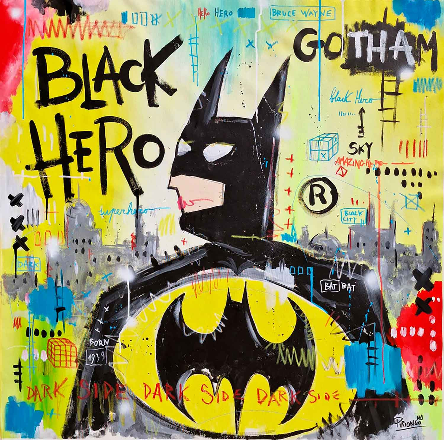Piriongo, Black hero, painting - Artalistic online contemporary art buying and selling gallery