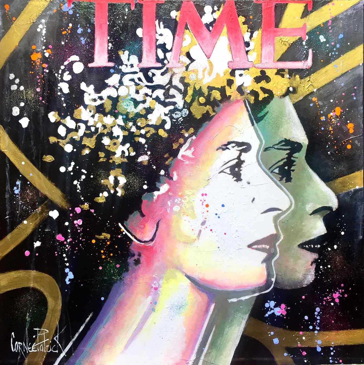 Patrick Cornée, The Queen Elizabeth II, painting - Artalistic online contemporary art buying and selling gallery