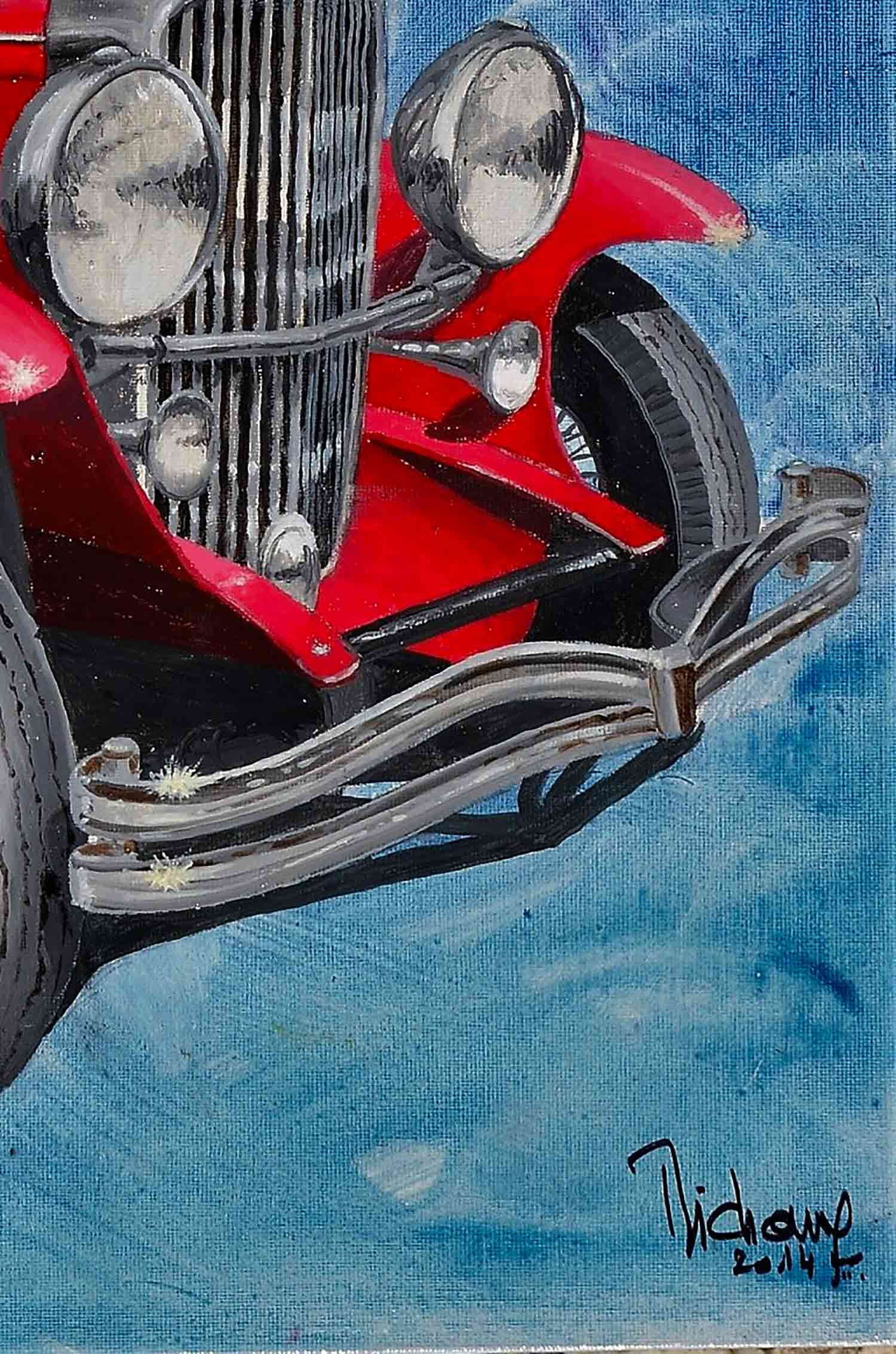Michel Michaux, La voiture de madame est avancée, painting - Artalistic online contemporary art buying and selling gallery