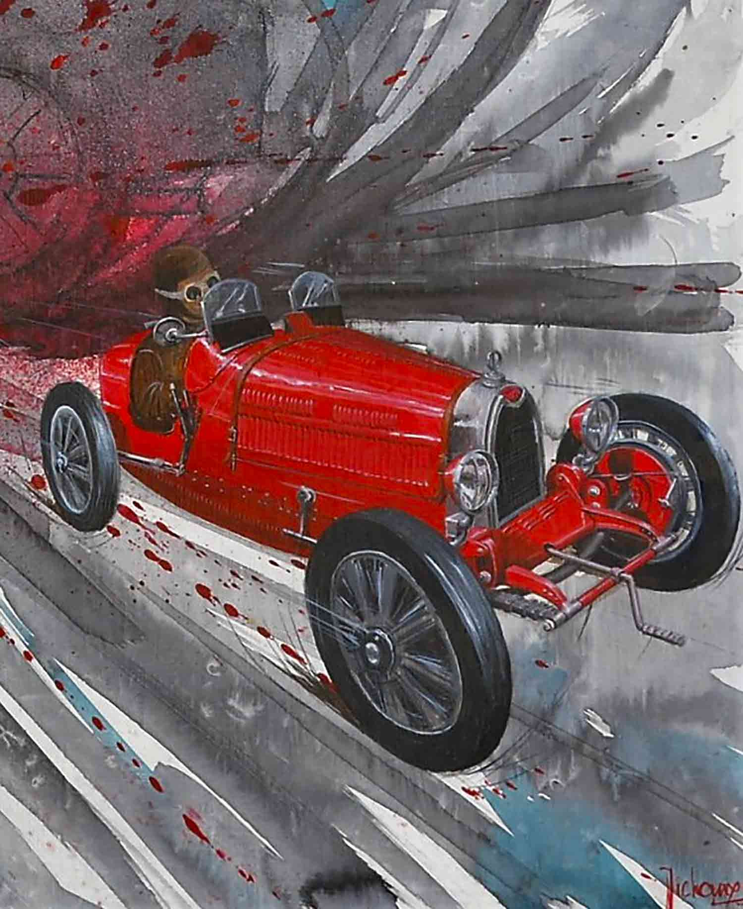 Michel Michaux, Les concurrents, painting - Artalistic online contemporary art buying and selling gallery