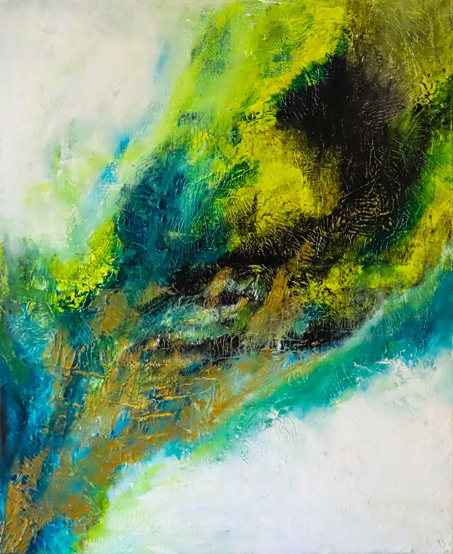 Brigitte Bonin, Fumée d'or, painting - Artalistic online contemporary art buying and selling gallery