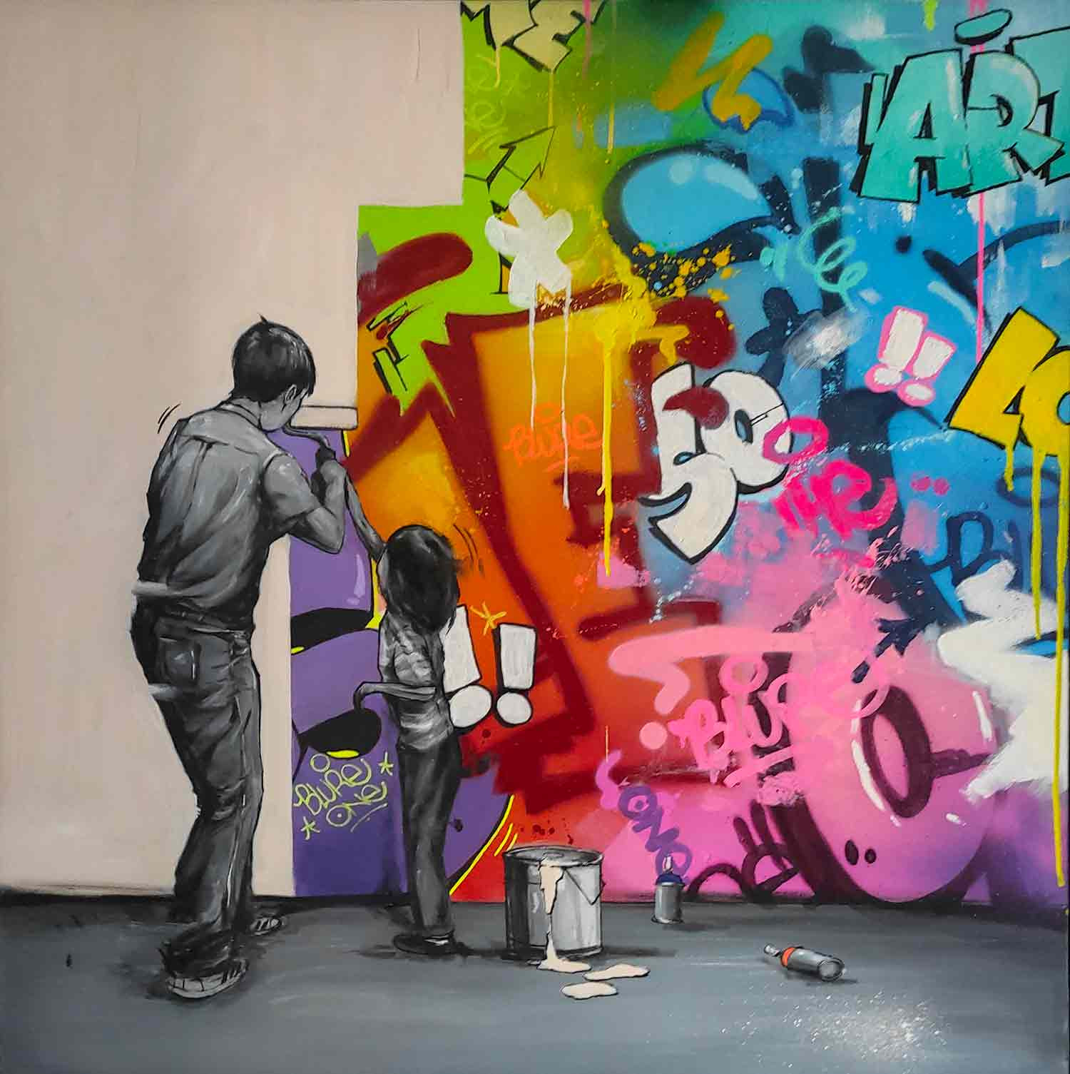 Blure, Try again, painting - Artalistic online contemporary art buying and selling gallery