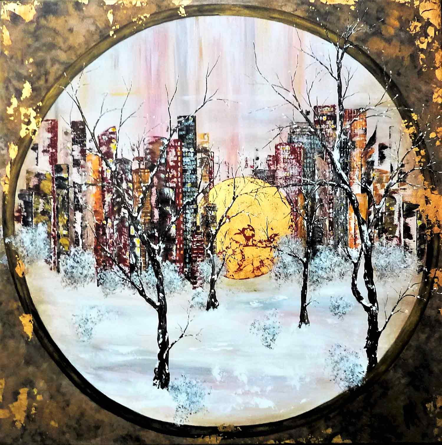 Anne Robin, Entre les tours, painting - Artalistic online contemporary art buying and selling gallery