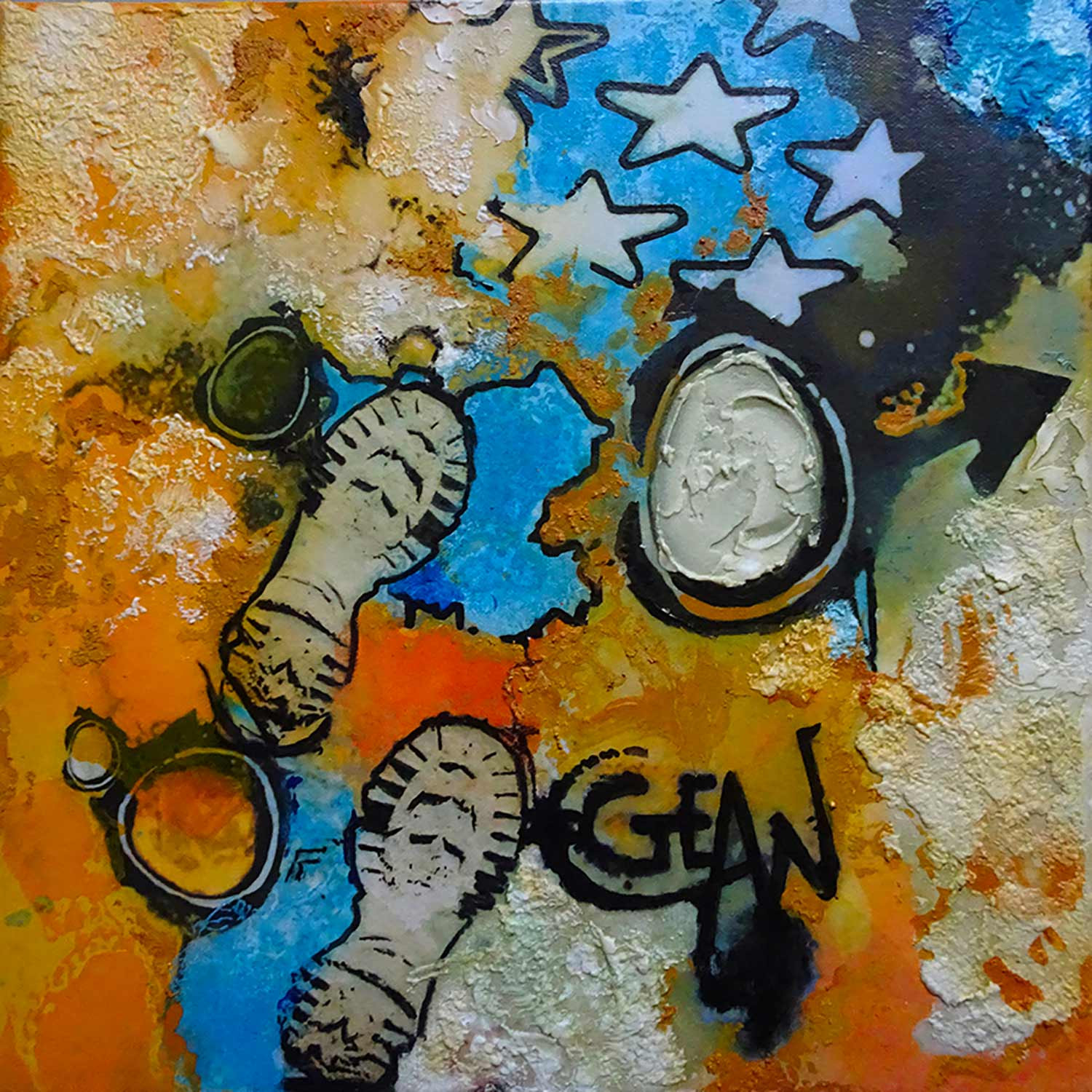 Claude Géan, J'ai marché sur la lune, painting - Artalistic online contemporary art buying and selling gallery