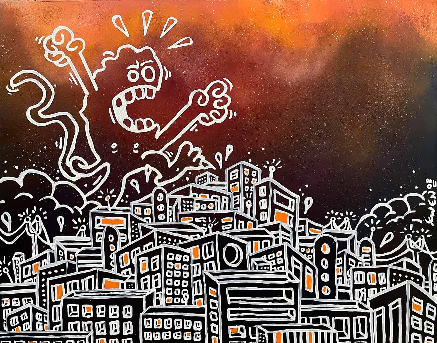 Ewen Gur, Uptown Invasion, painting - Artalistic online contemporary art buying and selling gallery