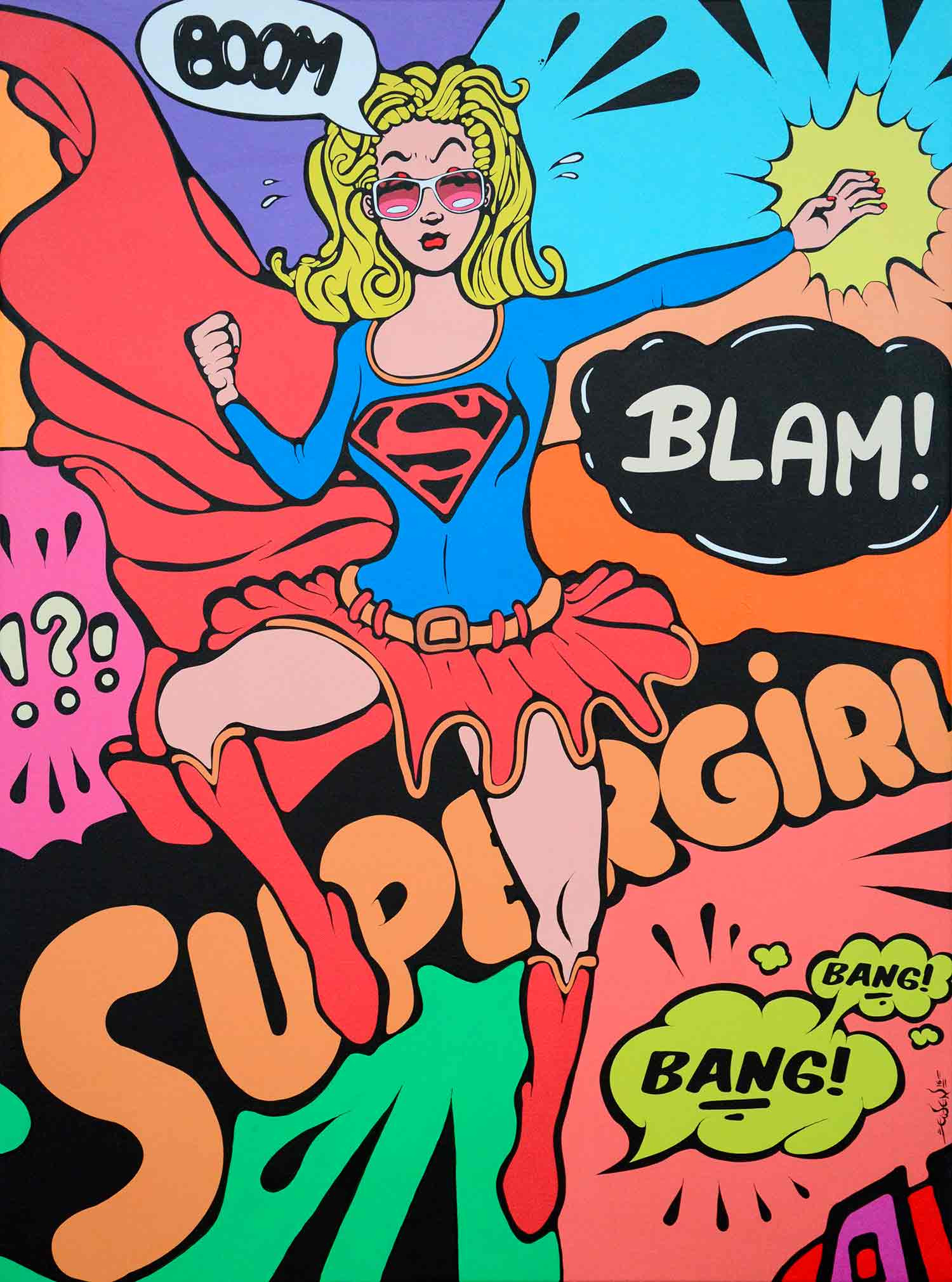 Ewen Gur, Supergirl, painting - Artalistic online contemporary art buying and selling gallery