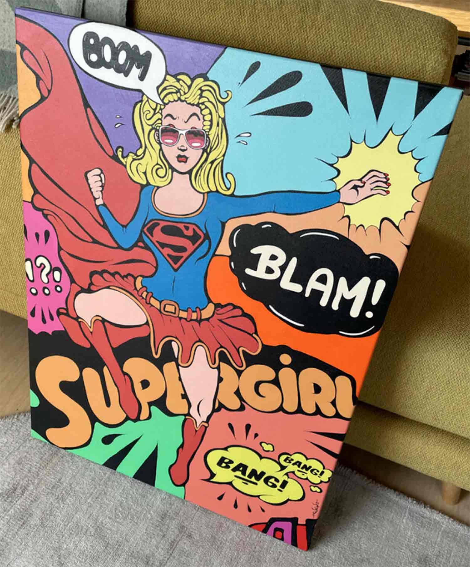 Ewen Gur, Supergirl, painting - Artalistic online contemporary art buying and selling gallery