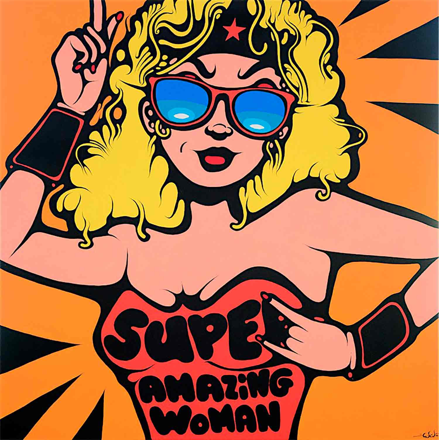 Ewen Gur, Super Amazing Woman, painting - Artalistic online contemporary art buying and selling gallery