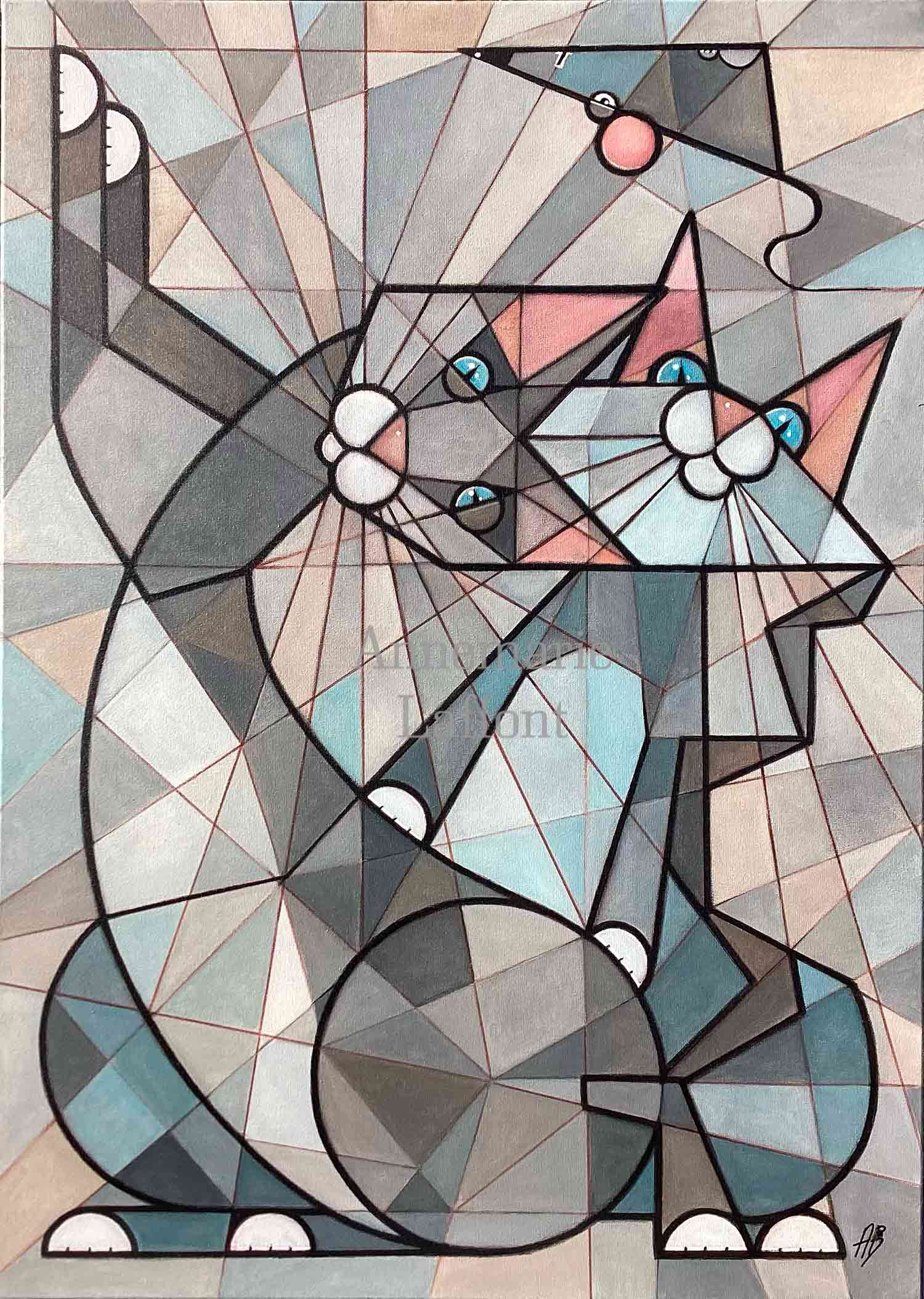 Annemarie Laffont, big moustaches, painting - Artalistic online contemporary art buying and selling gallery