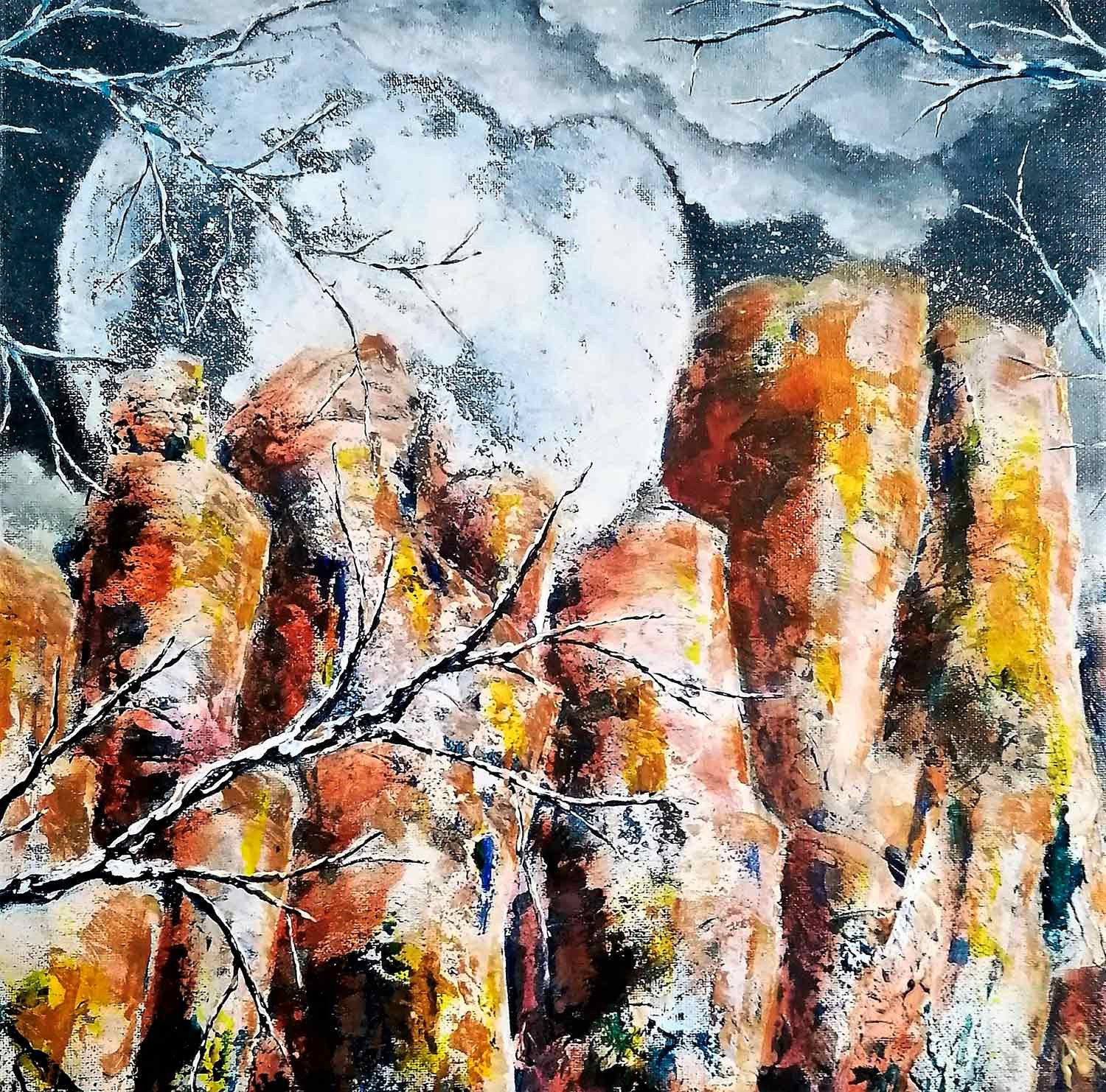 Anne Robin, Clair de lune, painting - Artalistic online contemporary art buying and selling gallery