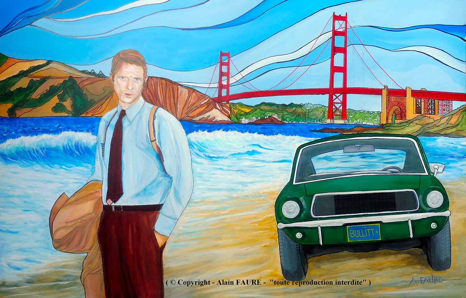 Alain Faure, Bullitt, painting - Artalistic online contemporary art buying and selling gallery