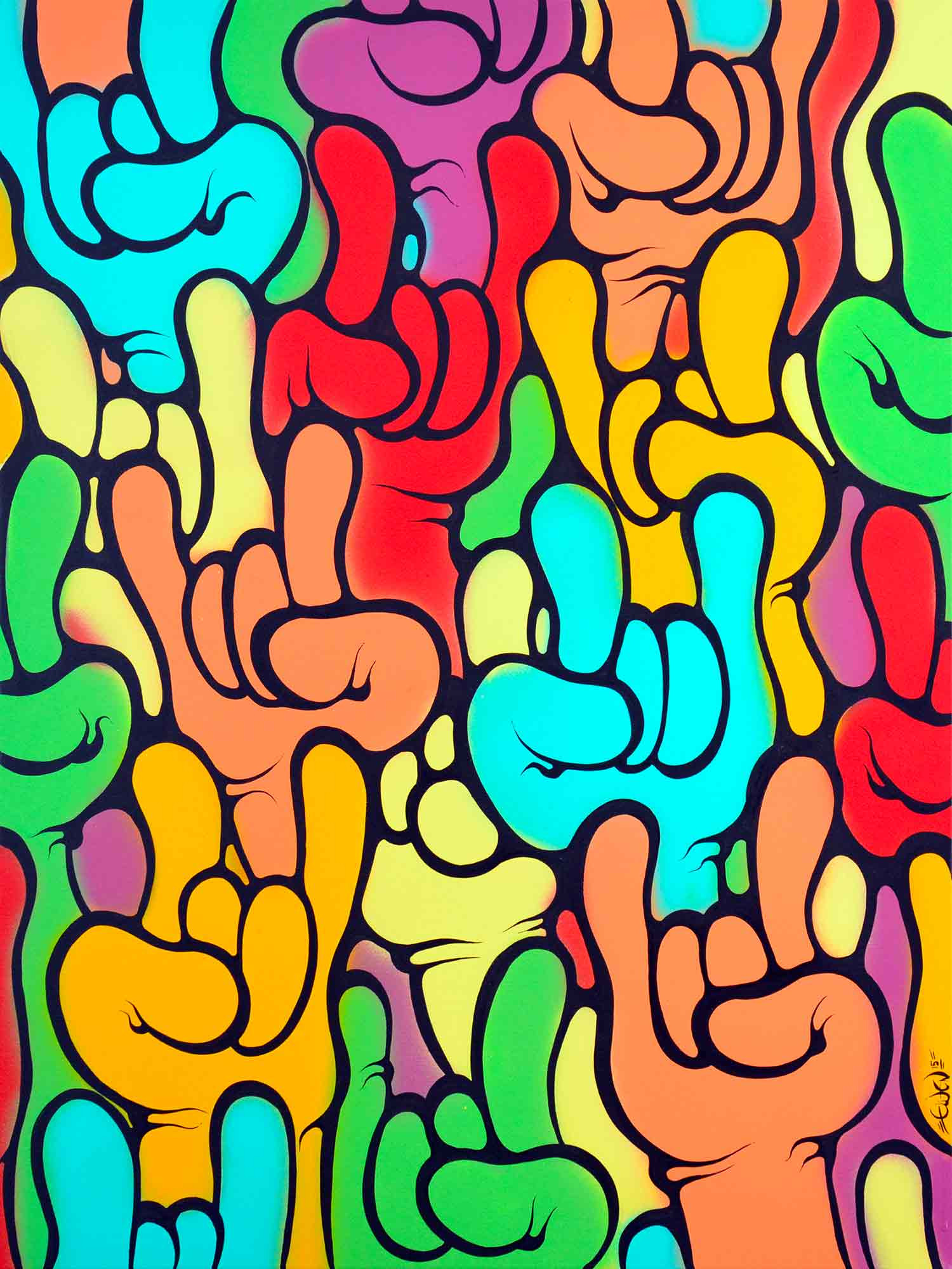 Ewen Gur, Everybody say yeah! #2, painting - Artalistic online contemporary art buying and selling gallery