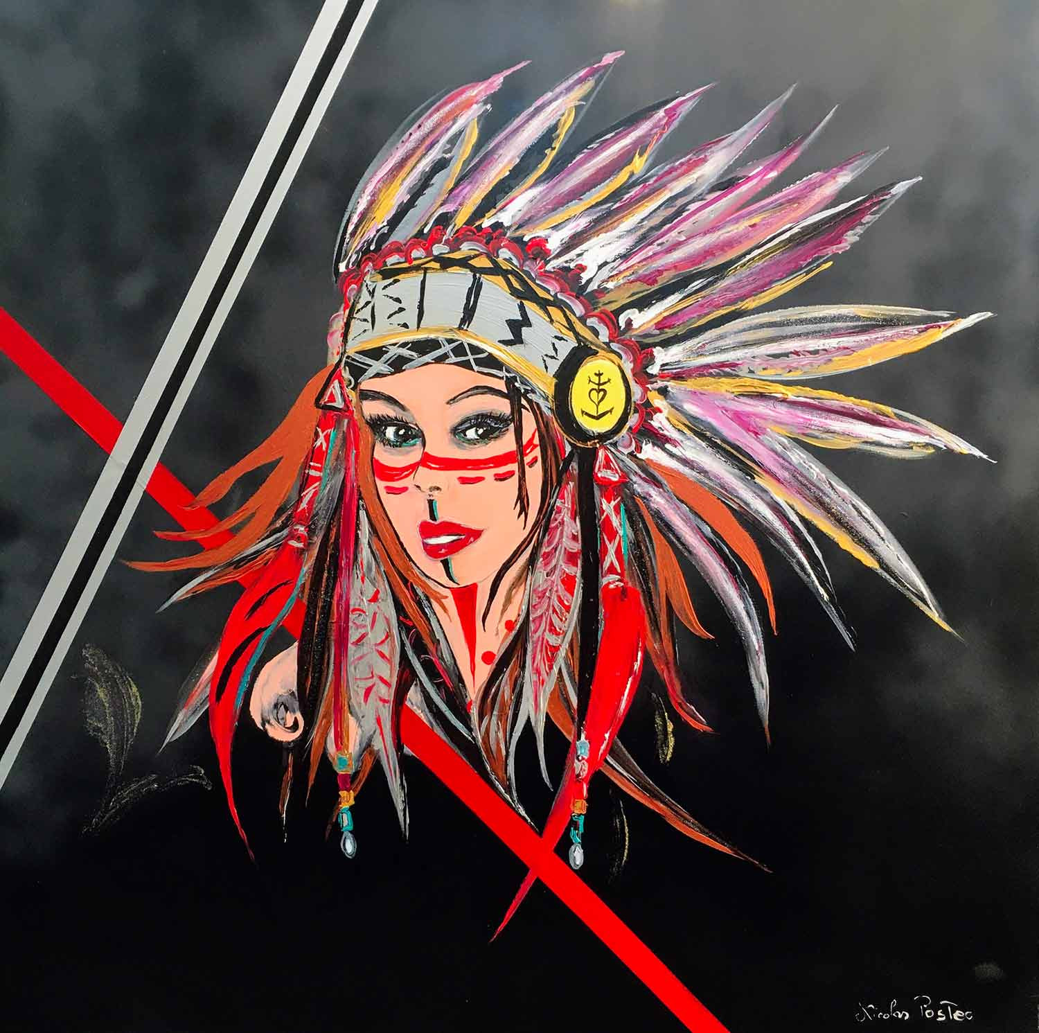 Nicolas Postec, Kachina, painting - Artalistic online contemporary art buying and selling gallery