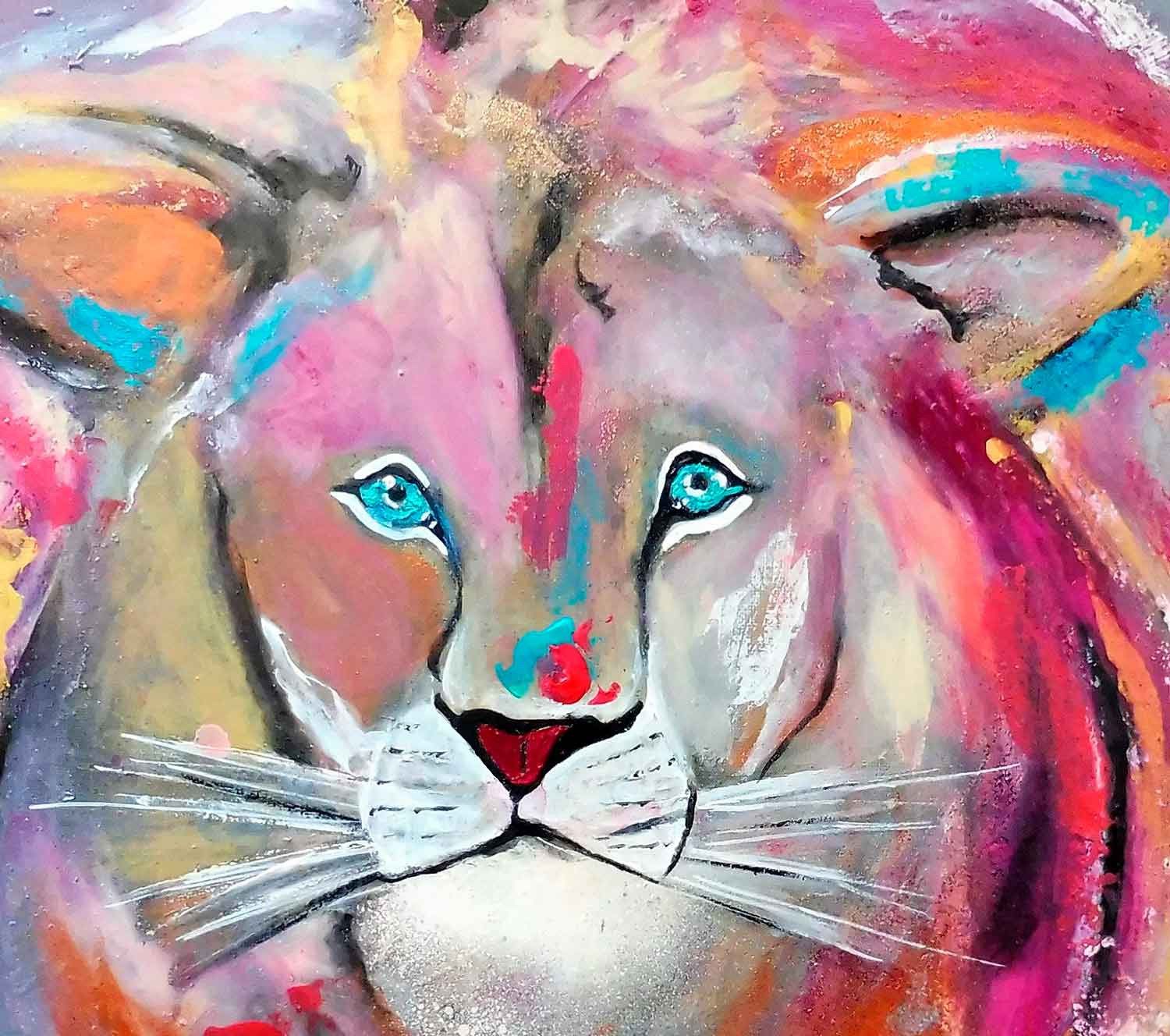 Nicolas Postec, Lion Queen, painting - Artalistic online contemporary art buying and selling gallery