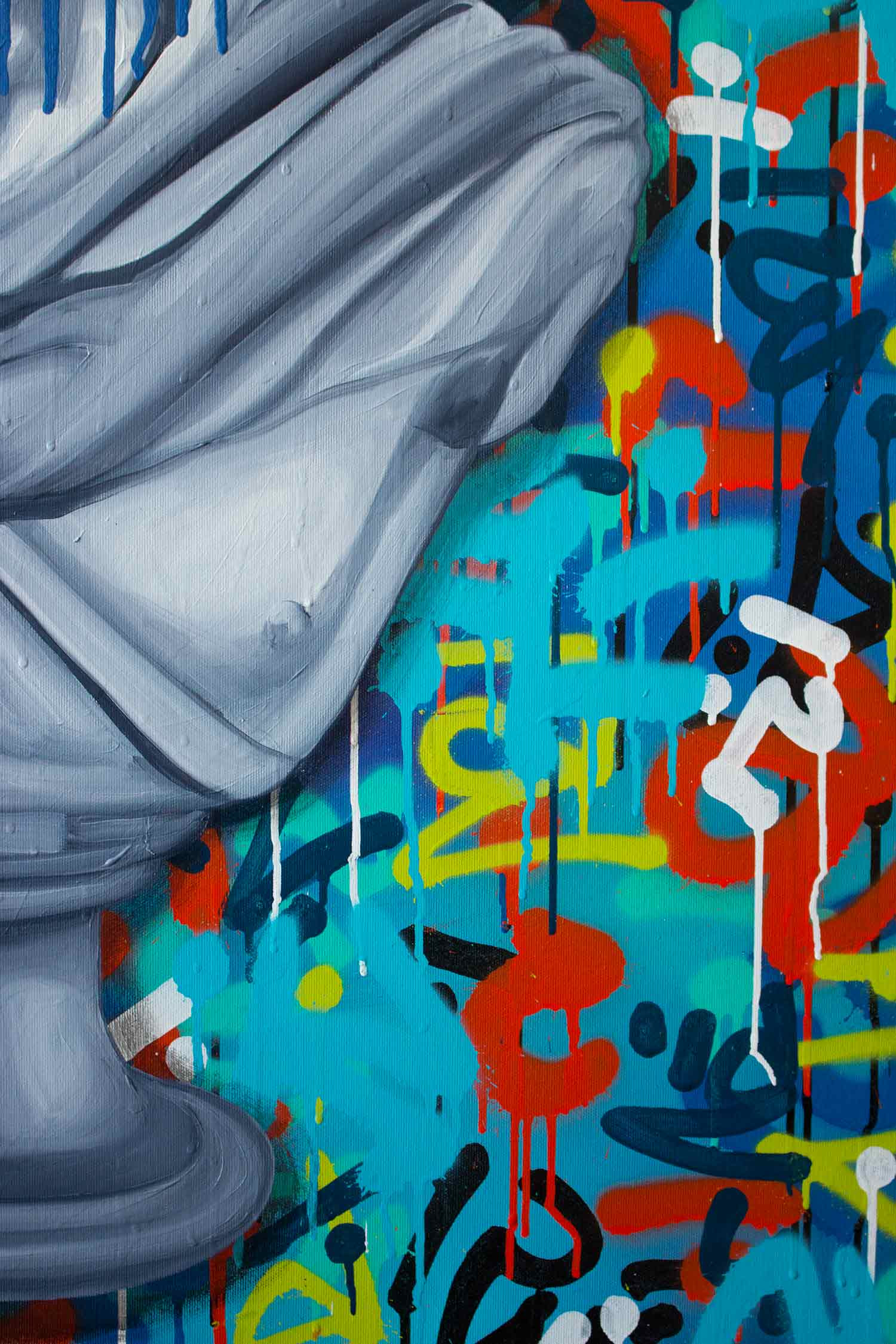 Monika Mrowiec, Apollo Belvedere bust, painting - Artalistic online contemporary art buying and selling gallery