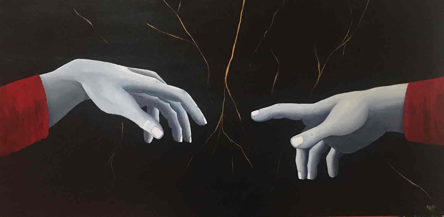 Françoise Augustine, La main de dieu, painting - Artalistic online contemporary art buying and selling gallery