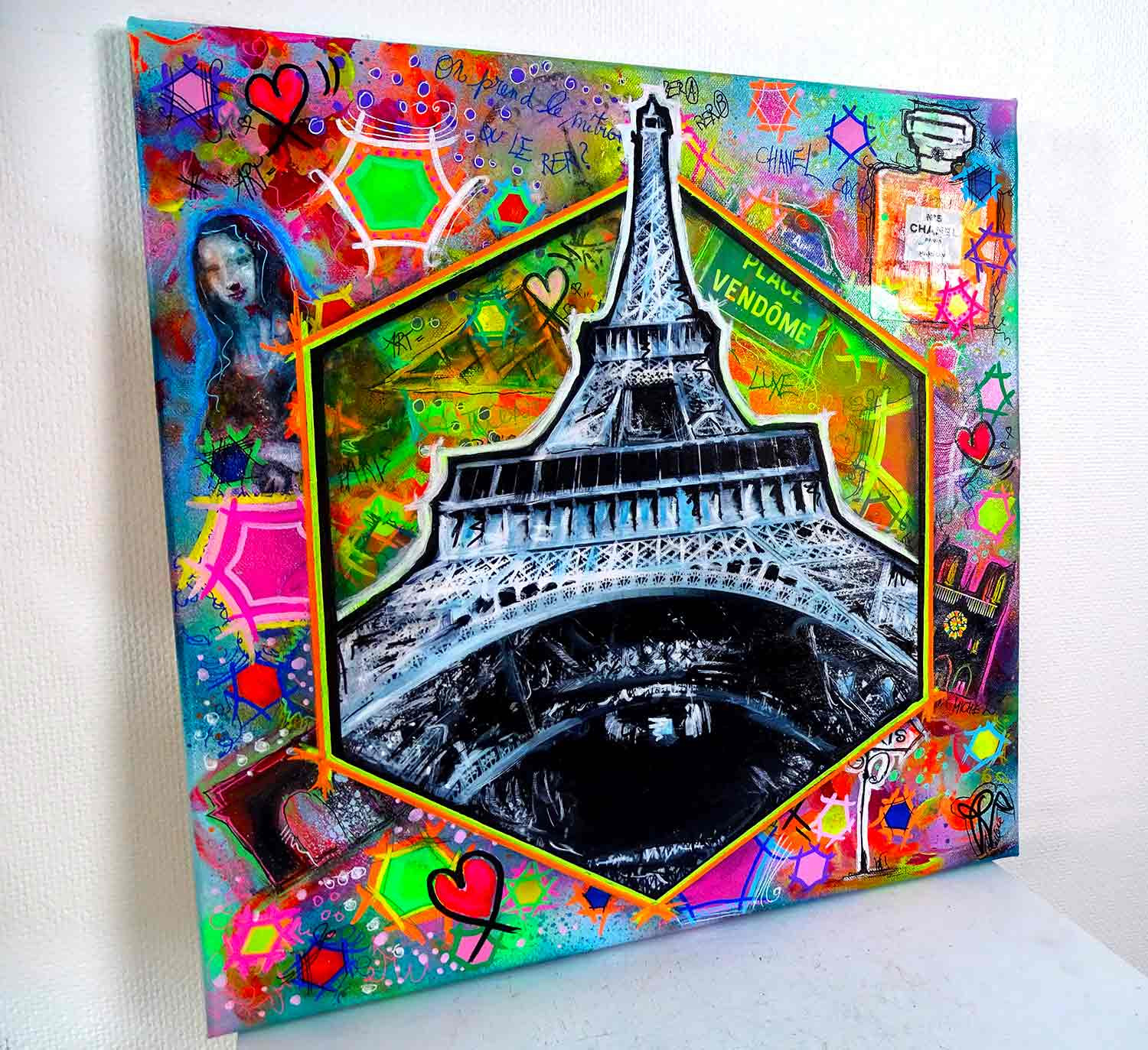 Priscilla Vettese, Hexa Love Paris, painting - Artalistic online contemporary art buying and selling gallery
