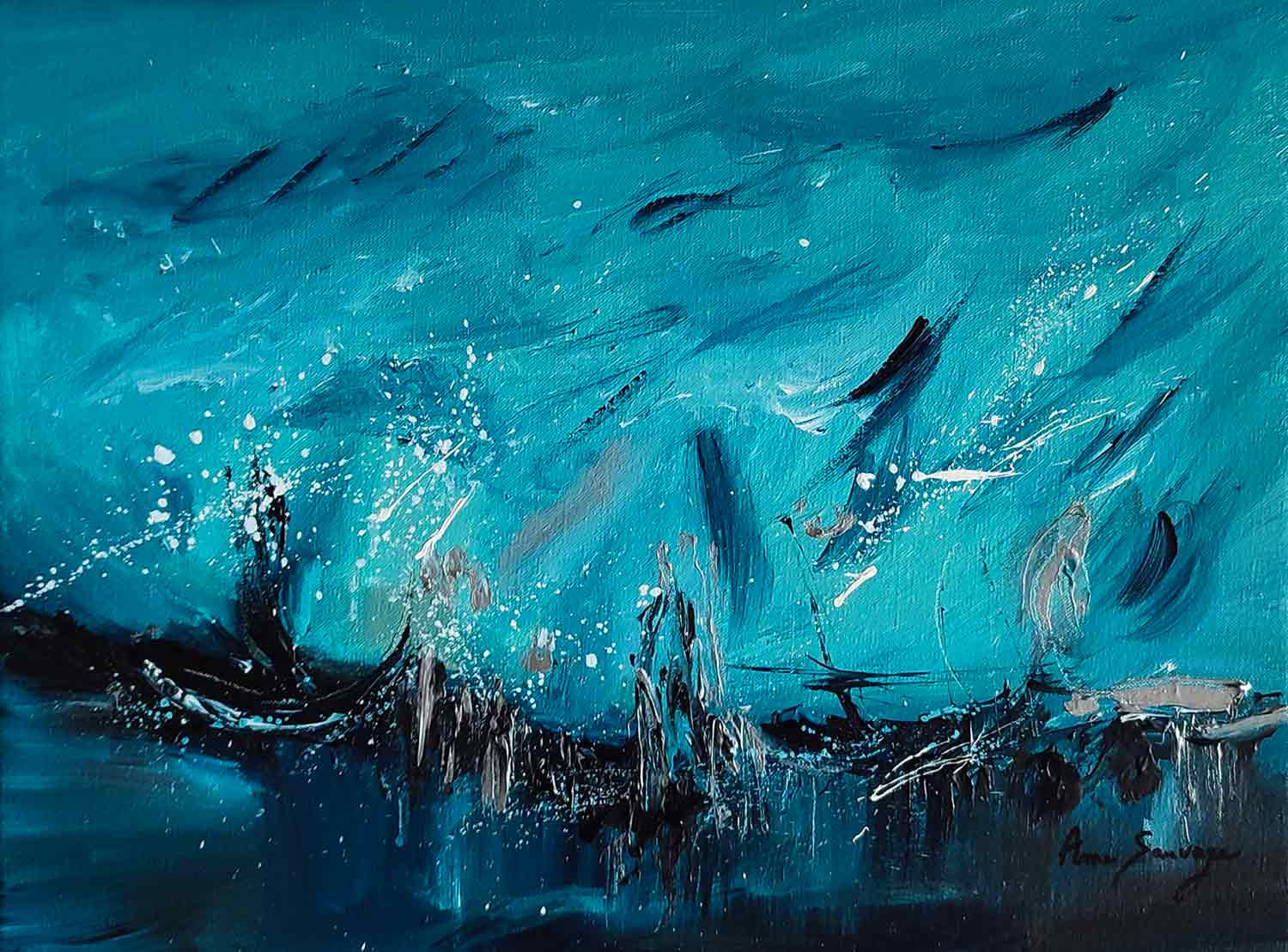 Âme Sauvage, Les joueuses du vent, painting - Artalistic online contemporary art buying and selling gallery