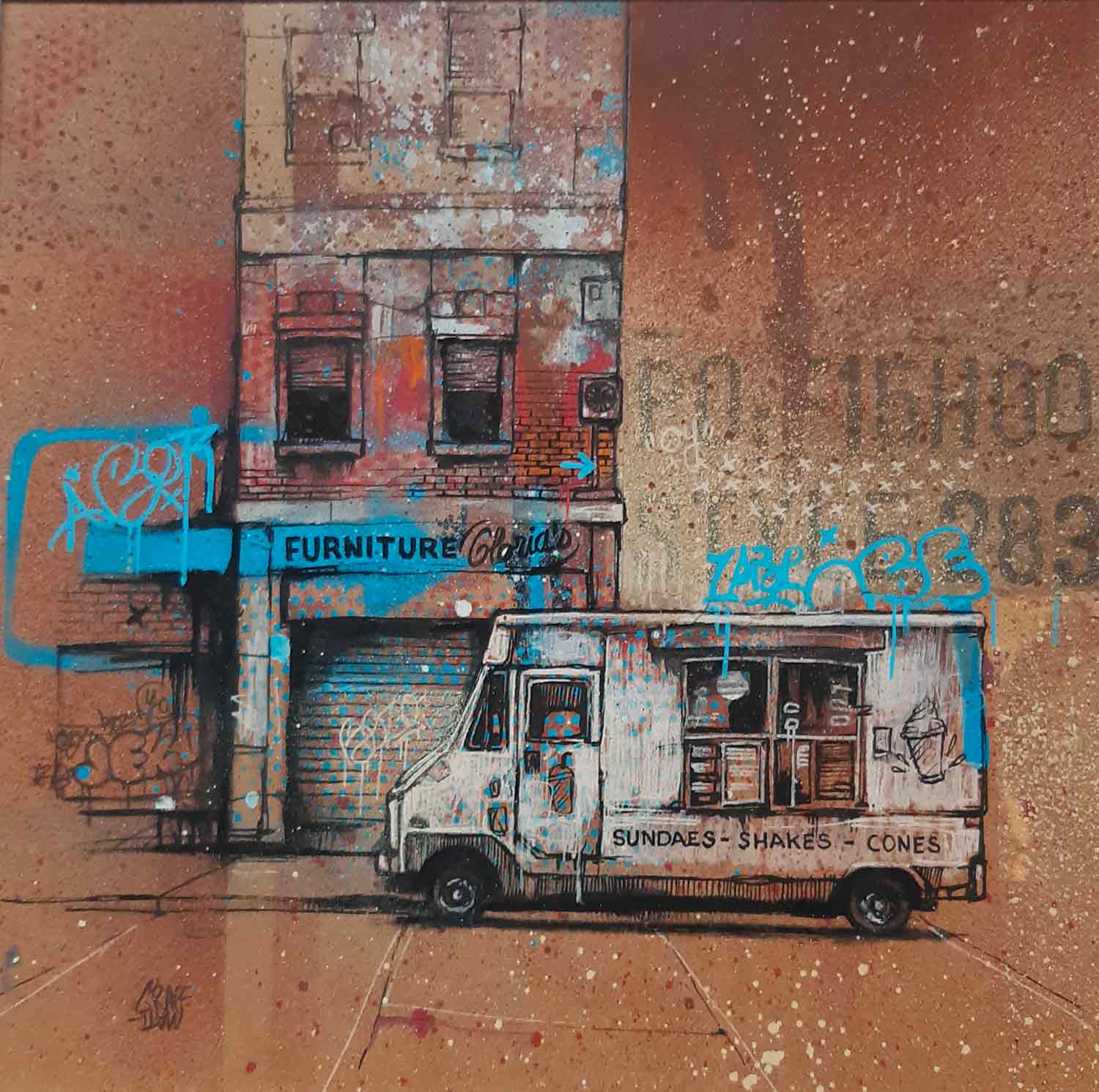 GraffMatt, Street in Brooklyn, painting - Artalistic online contemporary art buying and selling gallery