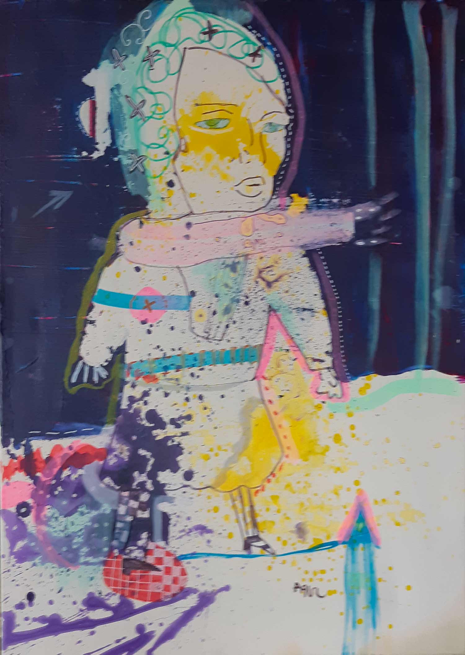 Monsieur Paul, Belle planète, dansons dessus, painting -  Artalistic online contemporary art buying and selling gallery