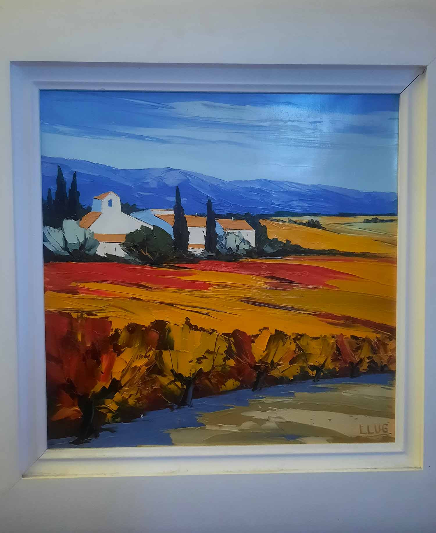 Alain Llug, vignes d'automne, painting - Artalistic online contemporary art buying and selling gallery