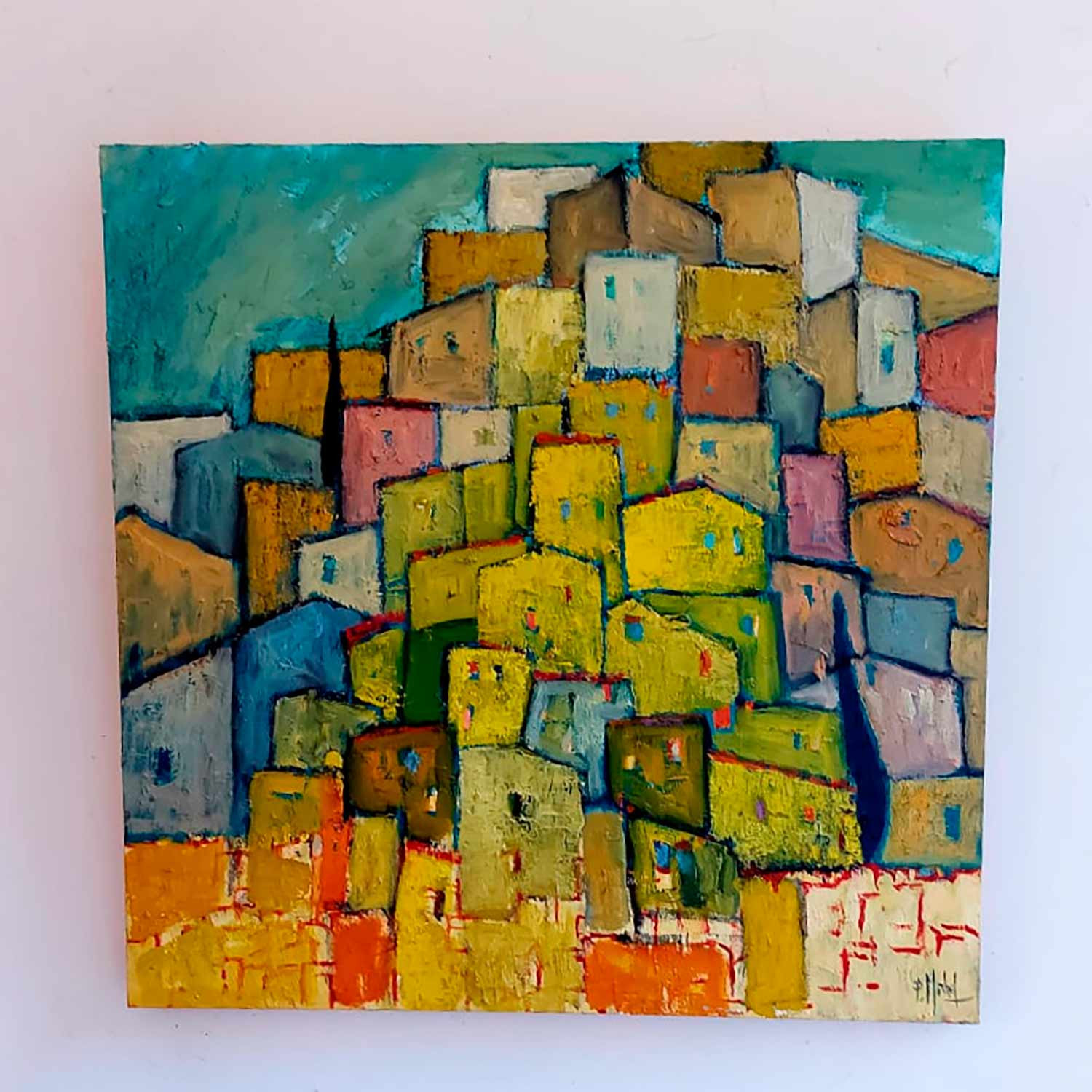 Philippe Michel, Village abandonné, painting - Artalistic online contemporary art buying and selling gallery