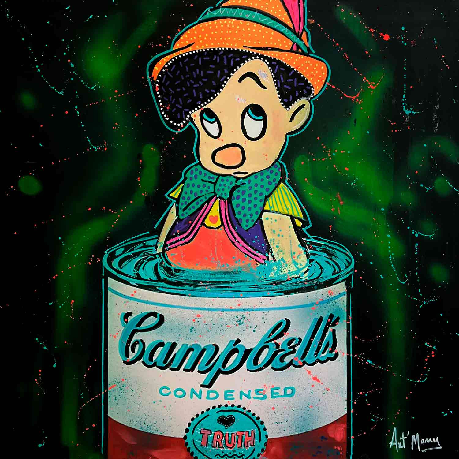 Art'Mony, L'aventure Pinocchio, painting - Artalistic online contemporary art buying and selling gallery