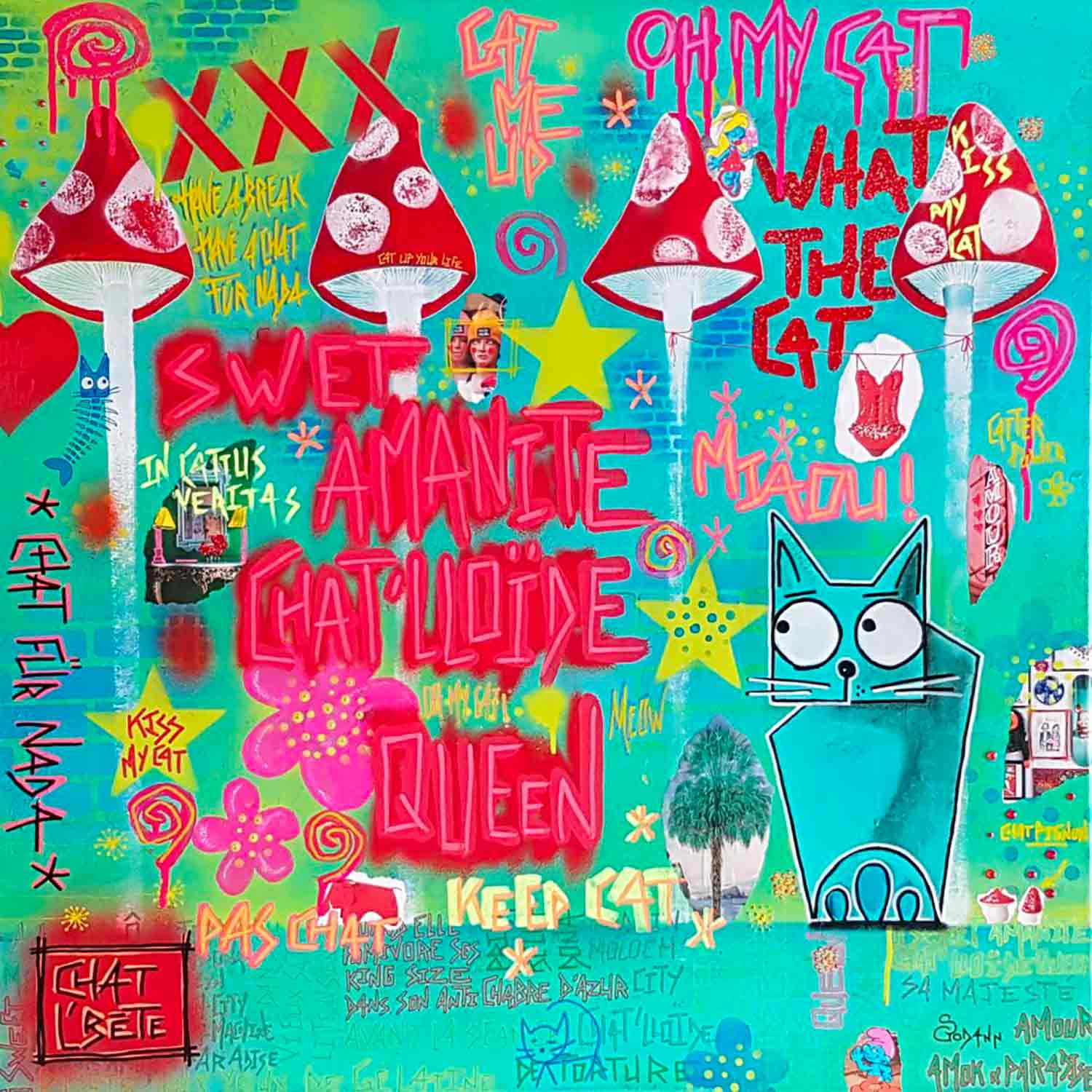 Stéphanie Godann, chat fur nada, painting - Artalistic online contemporary art buying and selling gallery