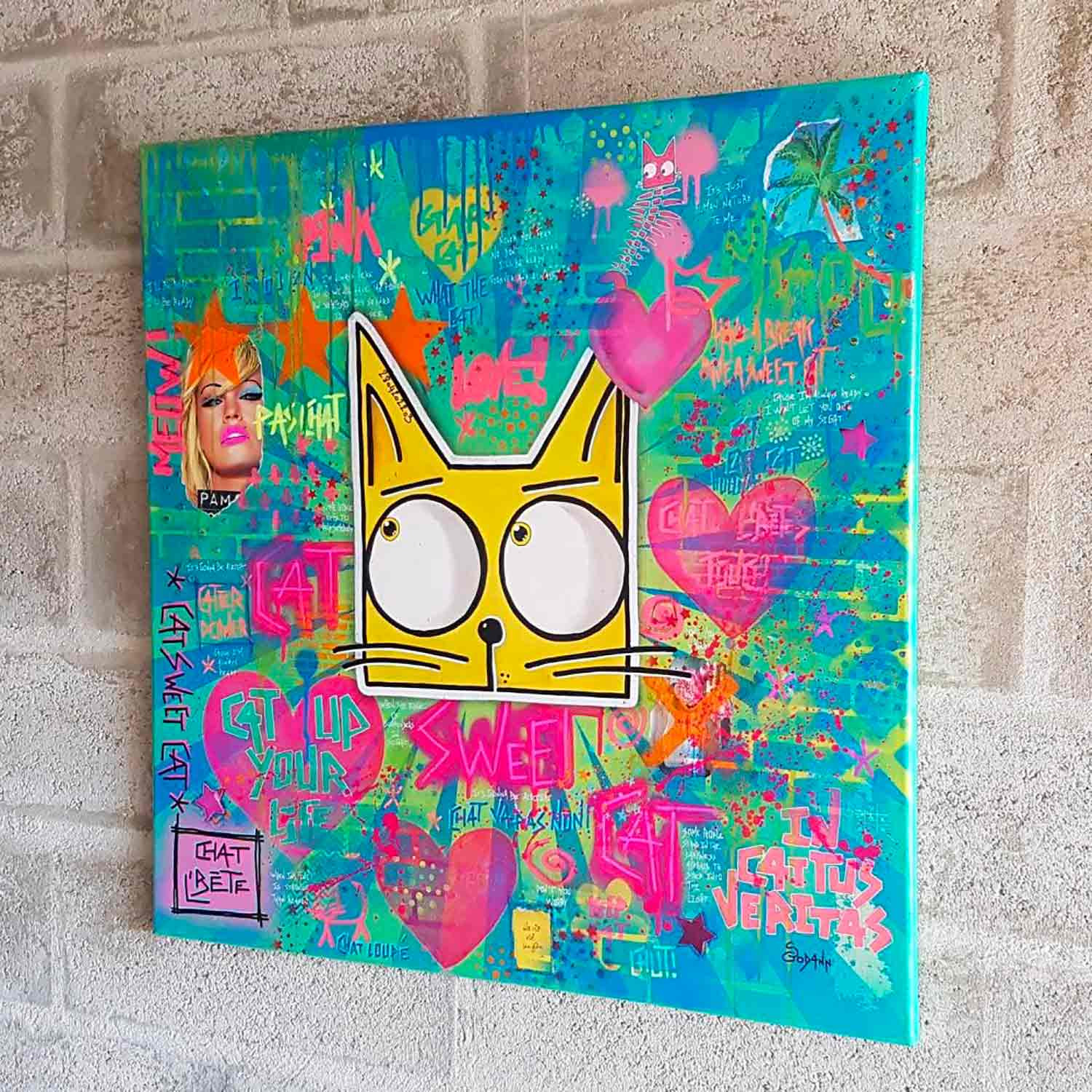 Stéphanie Godann, Cat sweet cat, painting - Artalistic online contemporary art buying and selling gallery