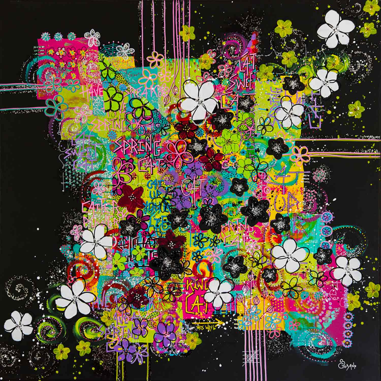 Stéphanie Godann, Spring cat, painting - Artalistic online contemporary art buying and selling gallery
