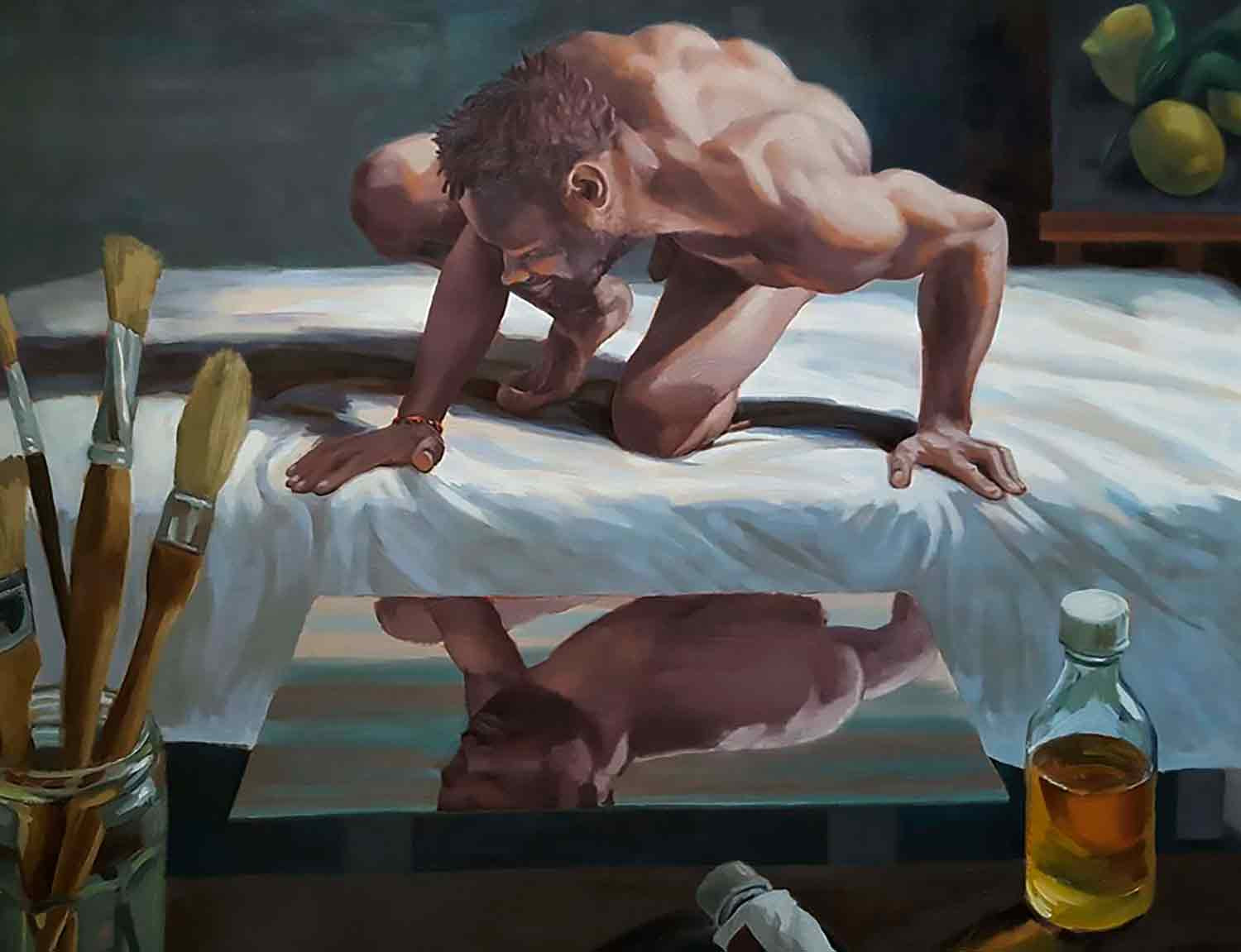 Serge Kalinowski, narcisse, painting - Artalistic online contemporary art buying and selling gallery