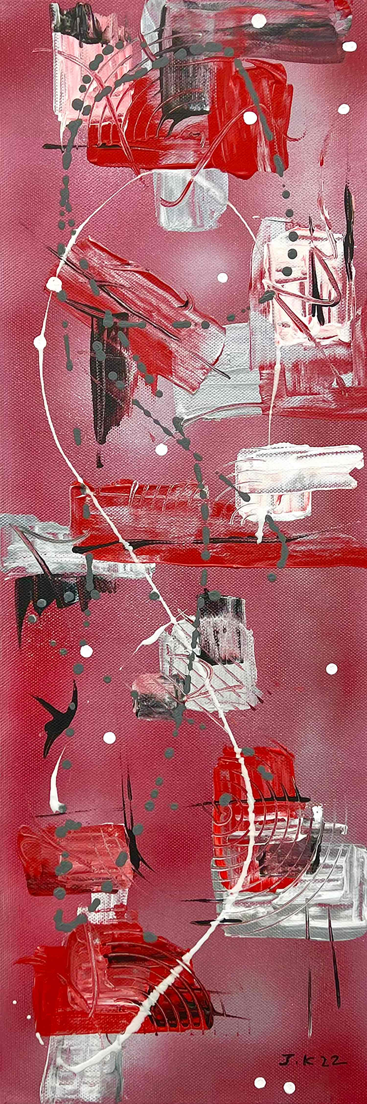 Jocelyne Kyriacou, rouge tourbillon, painting - Artalistic online contemporary art buying and selling gallery