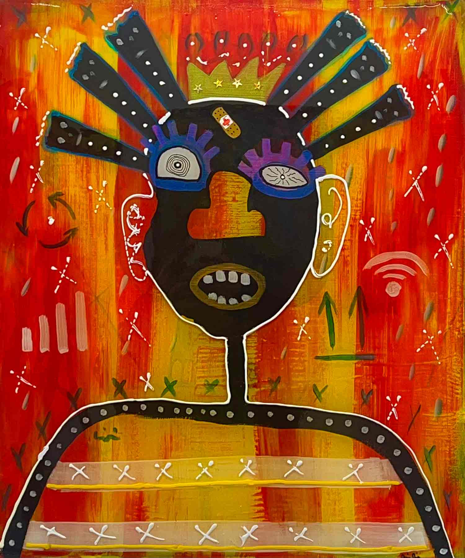 Franck Lobbé, Le roi kapakouru, painting - Artalistic online contemporary art buying and selling gallery