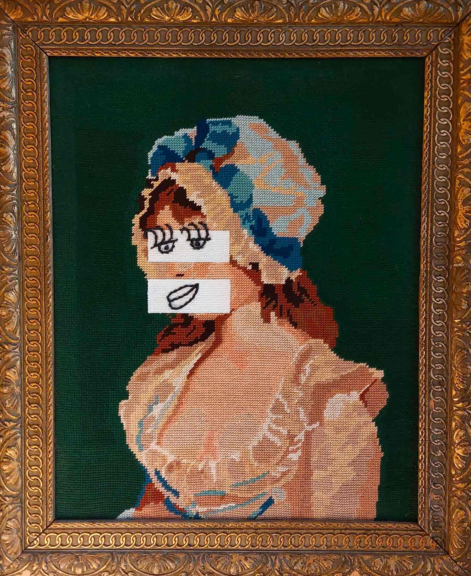 Herrero, Jeune femme détournée, painting - Artalistic online contemporary art buying and selling gallery