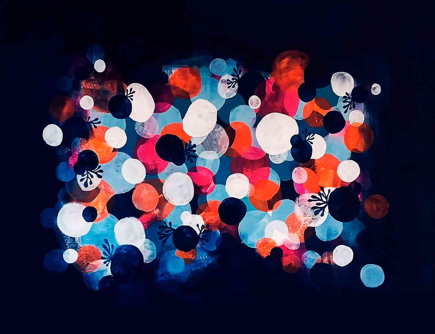 Inès D, Nuit flamboyante, painting - Artalistic online contemporary art buying and selling gallery