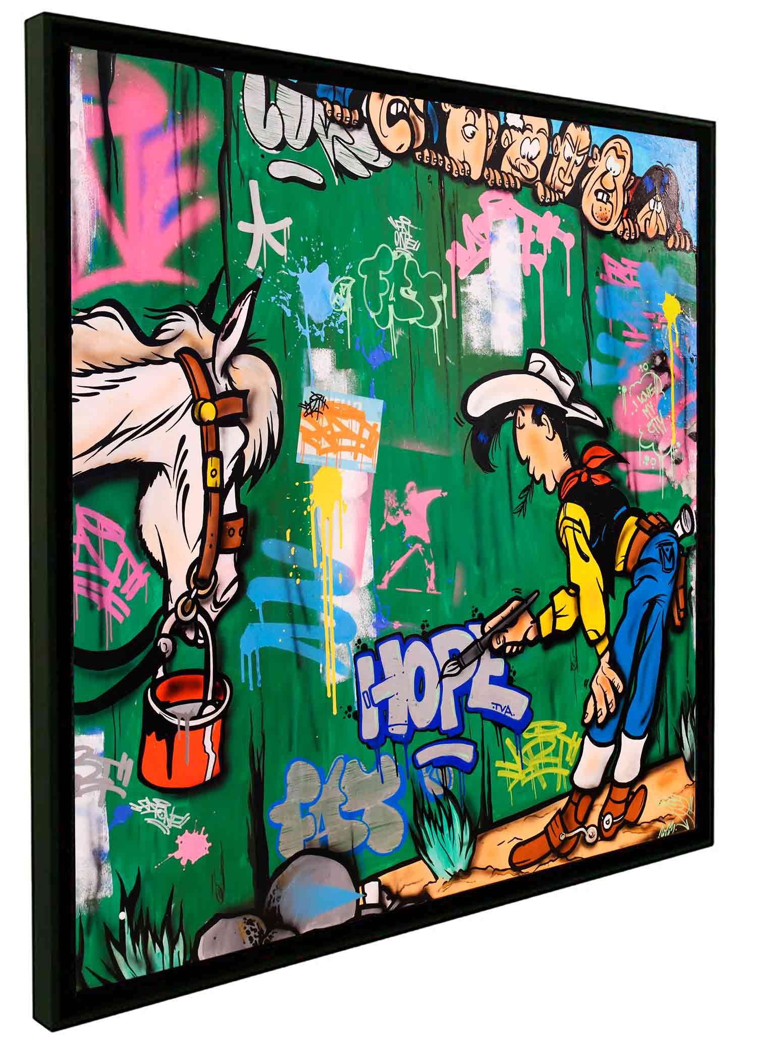 Fat, Lucky Luke graffiti, painting - Artalistic online contemporary art buying and selling gallery