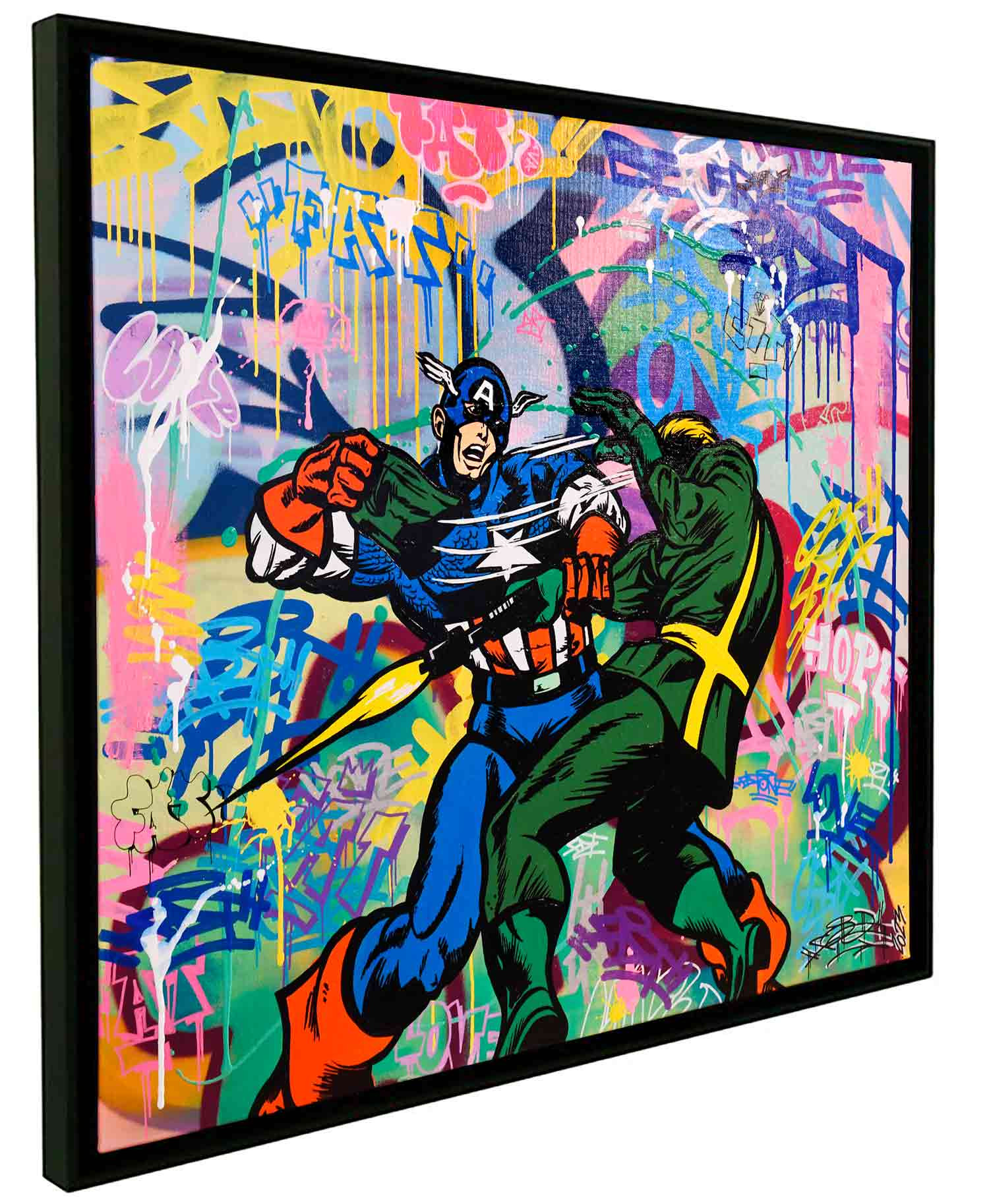 Fat, Capitaine America, painting - Artalistic online contemporary art buying and selling gallery