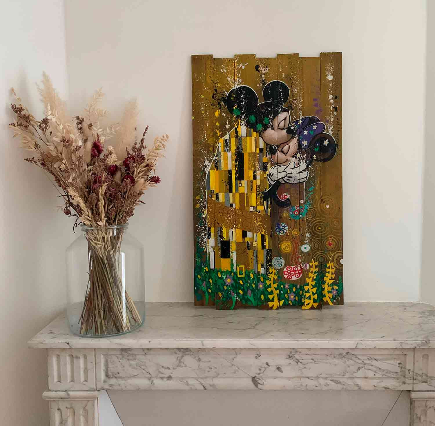 Skayzoo, Le baiser Klimt Disney, painting - Artalistic online contemporary art buying and selling gallery