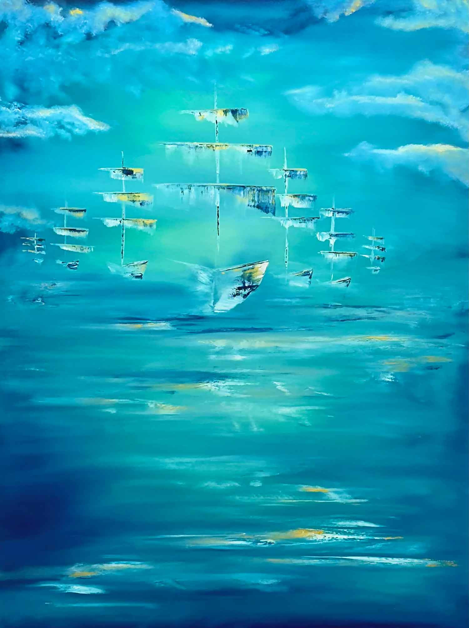 Caroline Couralet, Voiles du temps, painting - Artalistic online contemporary art buying and selling gallery