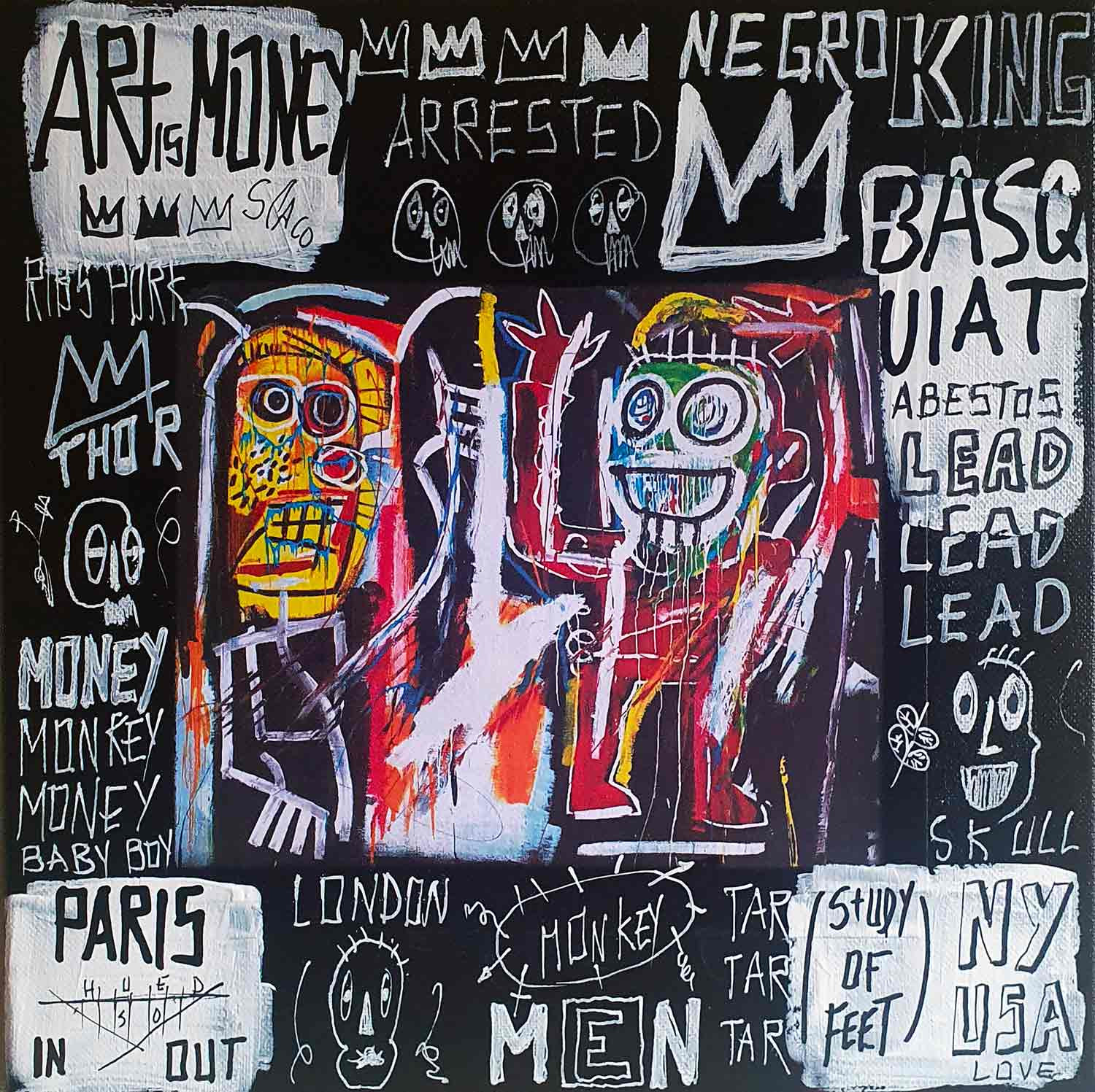 Spaco, Monkeys Basquiat, painting - Artalistic online contemporary art buying and selling gallery